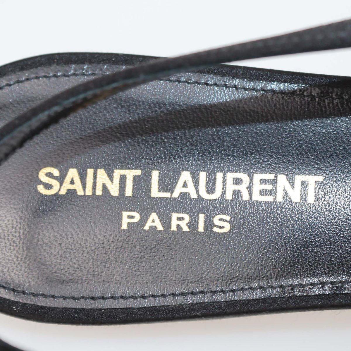 Saint Laurent Black Satin Babylone Slingback Flats