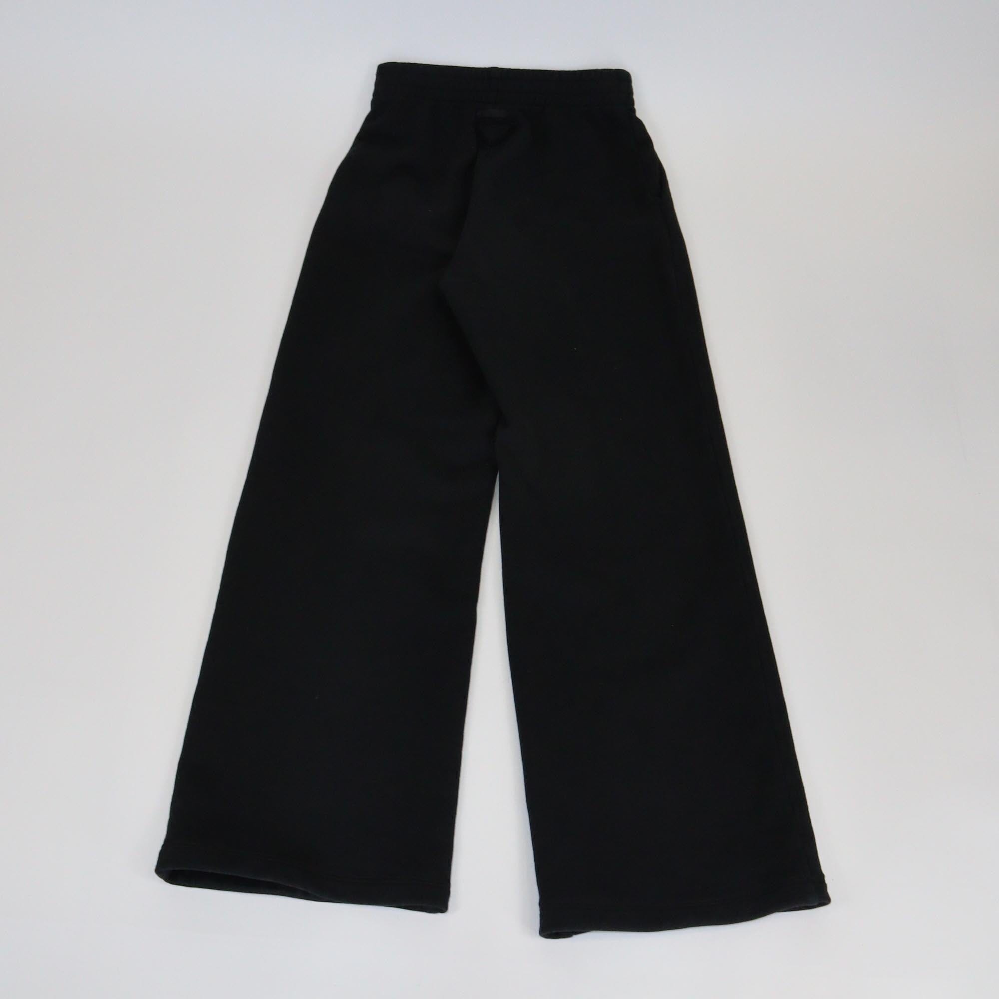 Prada Black Drawstring Wide Leg Sweat Pants Womens Prada