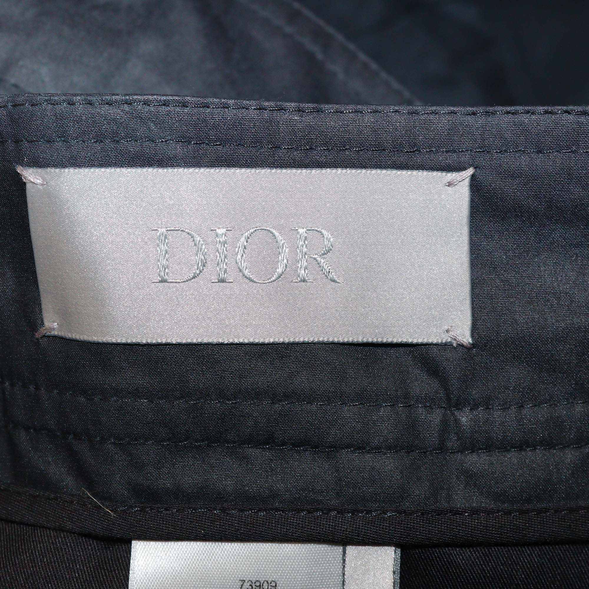 Dior Homme Dark Grey Technical Fabric Buckle Pocket Detail Cargo Pants
