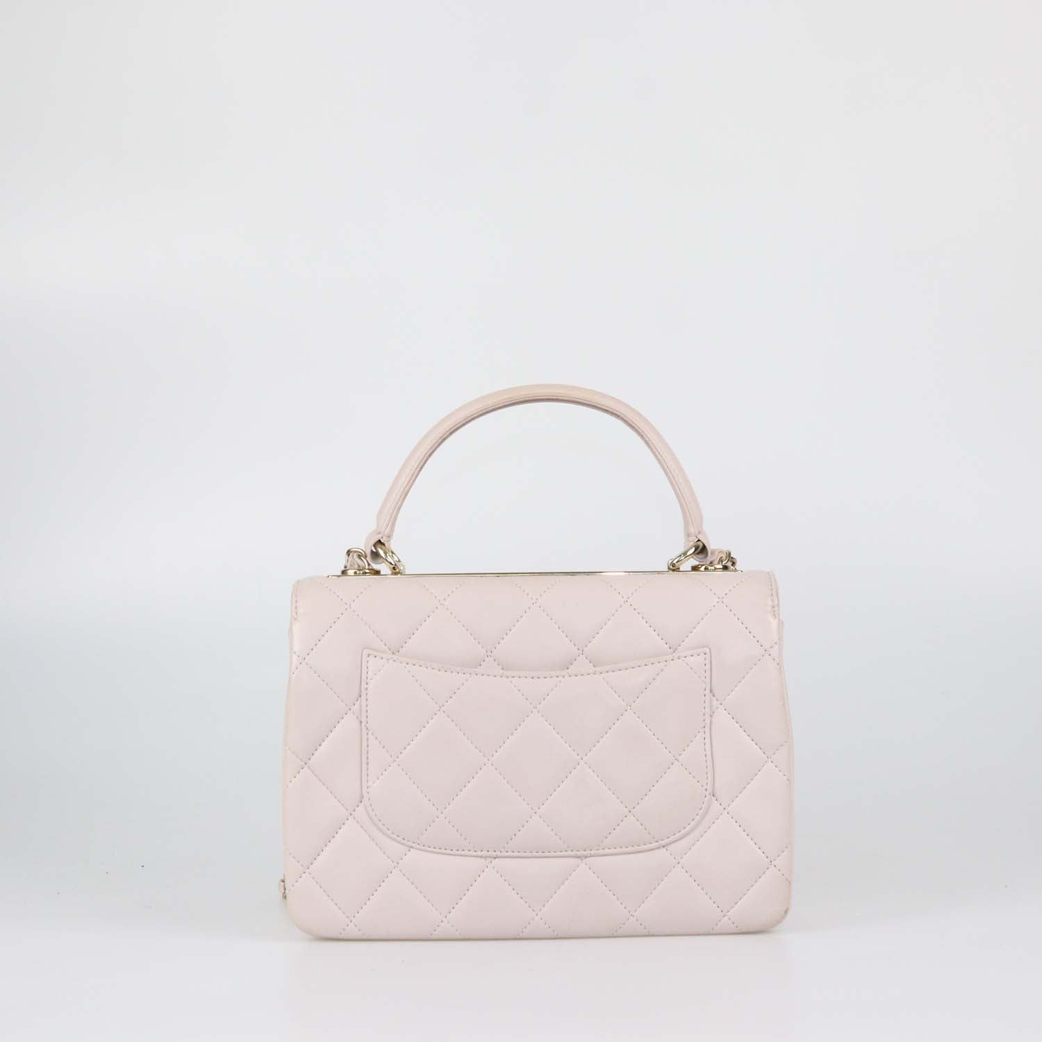 Chanel Light Beige Quilted Leather Small Trendy CC Top Handle Bag