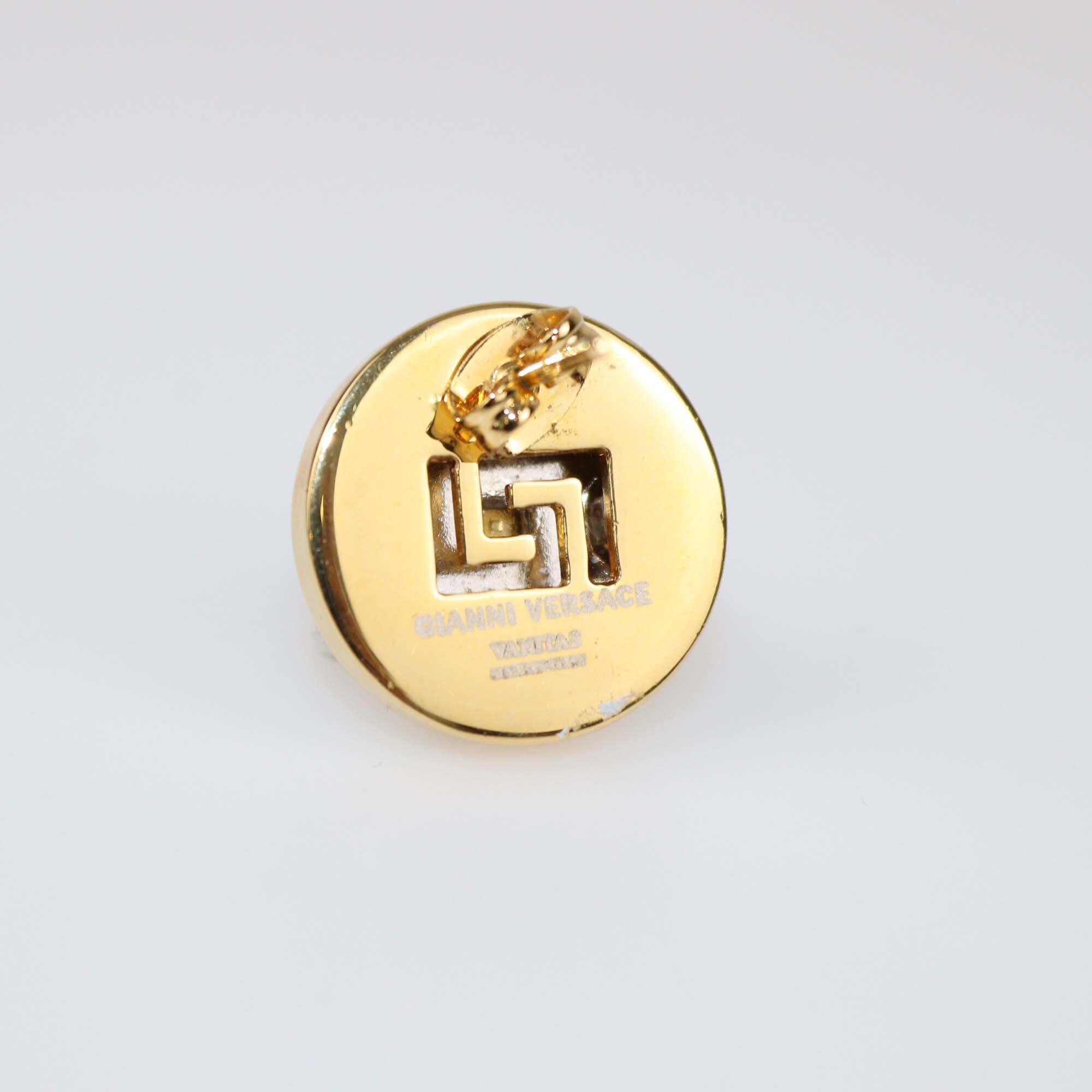 Gianni Versace Two-Tone Vanitas Stud Earrings Womens Versace