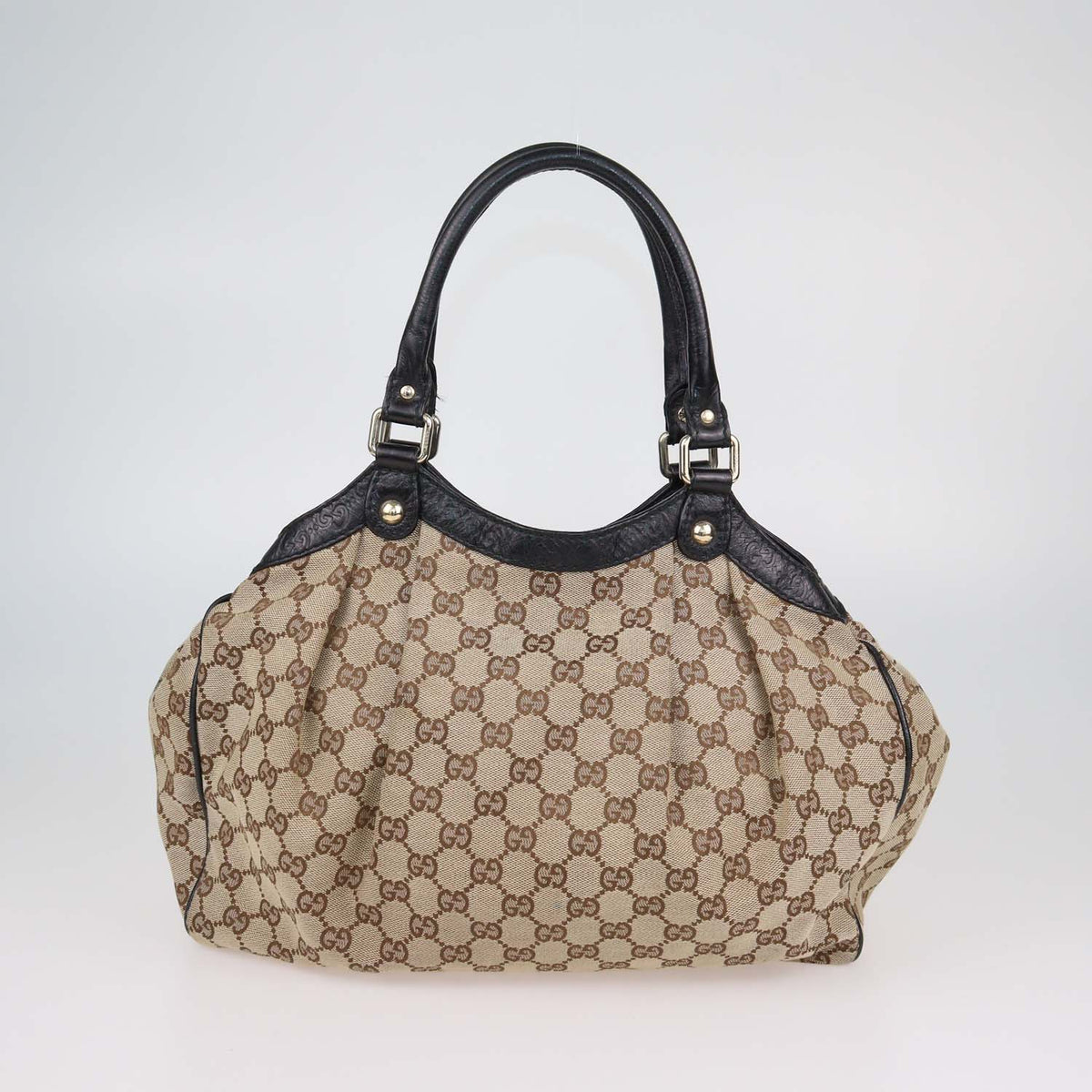 Gucci Beige,Black GG Canvas Medium Sukey Tote