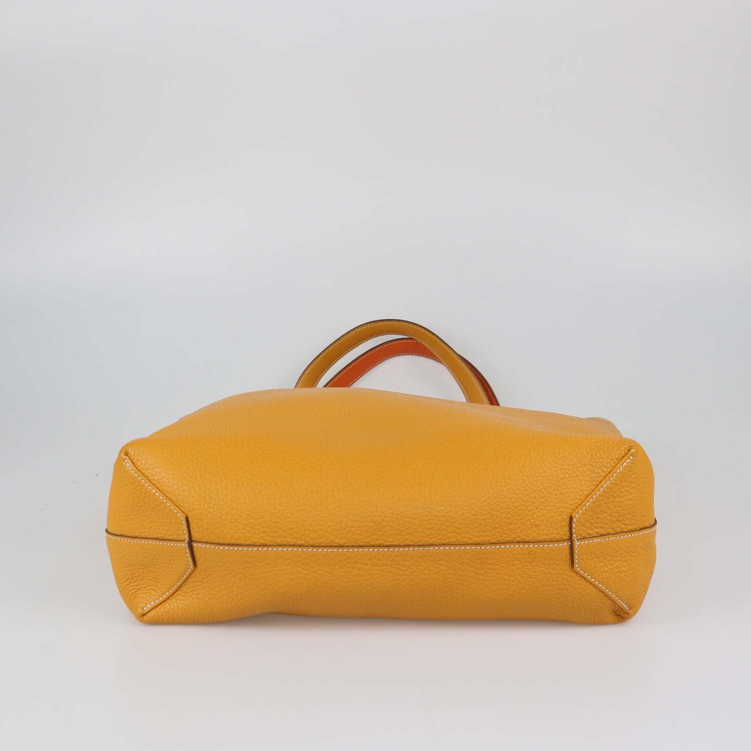 Hermes Orange Curry Clemence Leather Double Sens 36 Reversible Tote