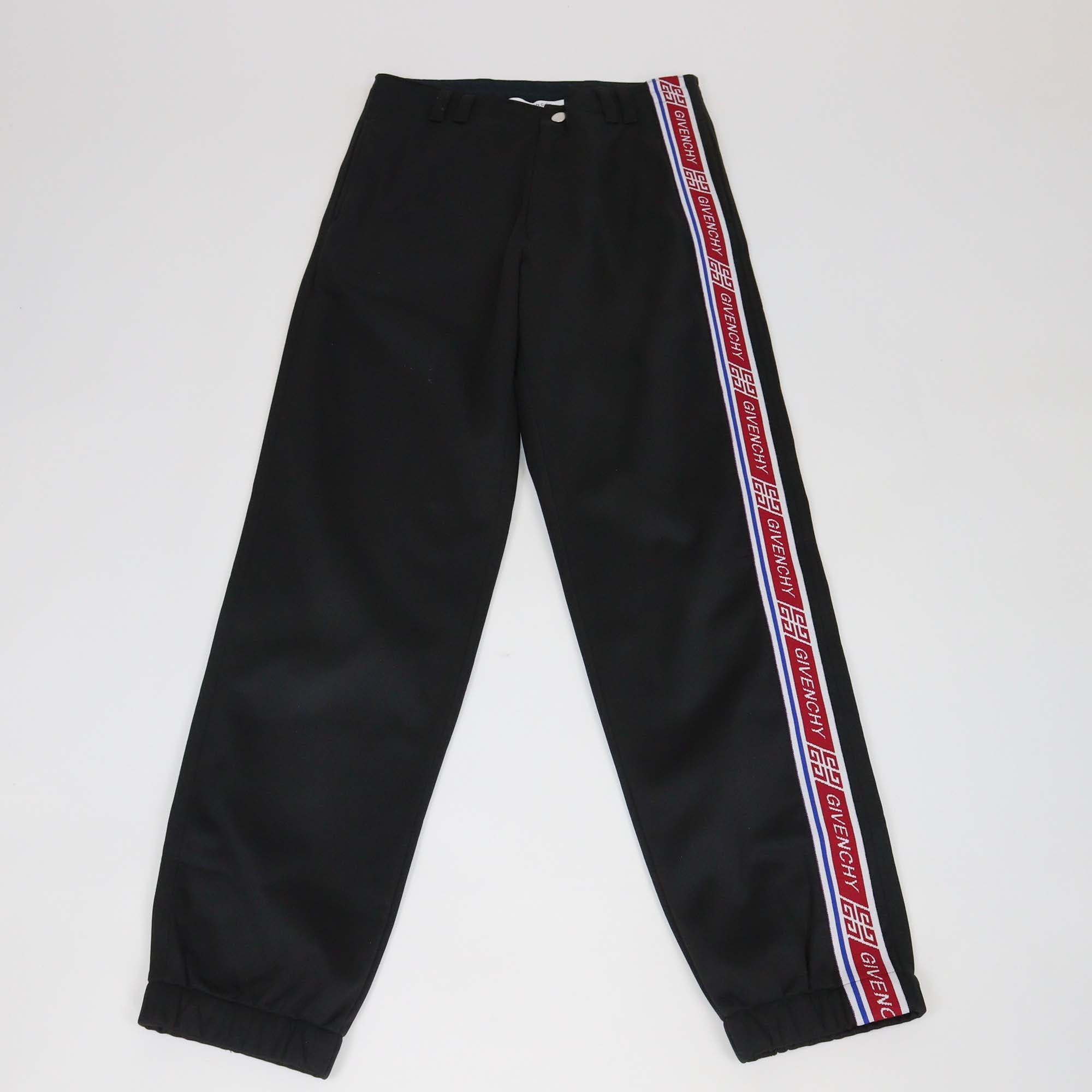 Givenchy Black Jersey Striped Side Logo Pants
