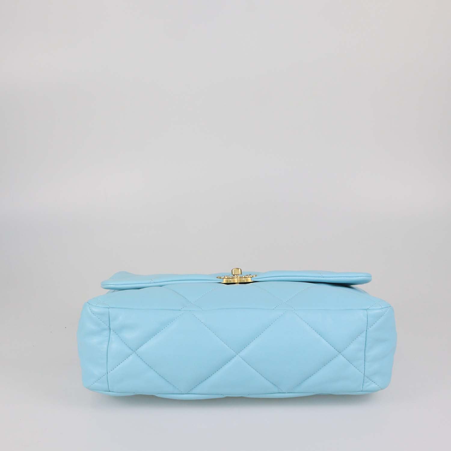 Chanel Light Blue Quilted Leather Maxi 19 Flap Bag