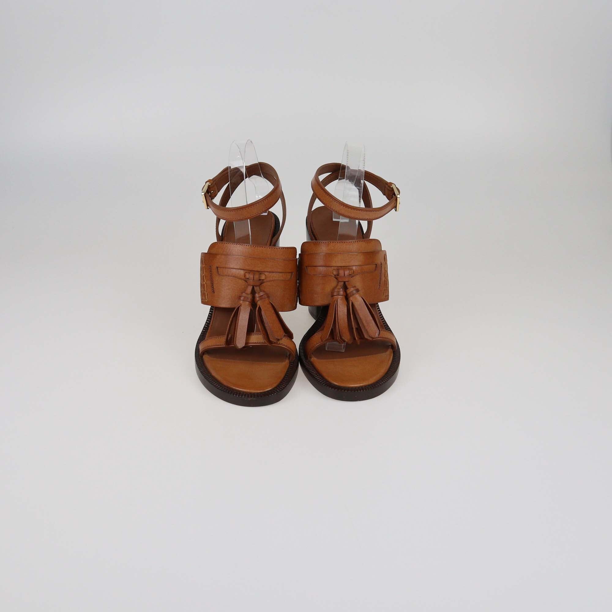 Burberry Amber Brown English Icons Bethany Sandals Womens Burberry