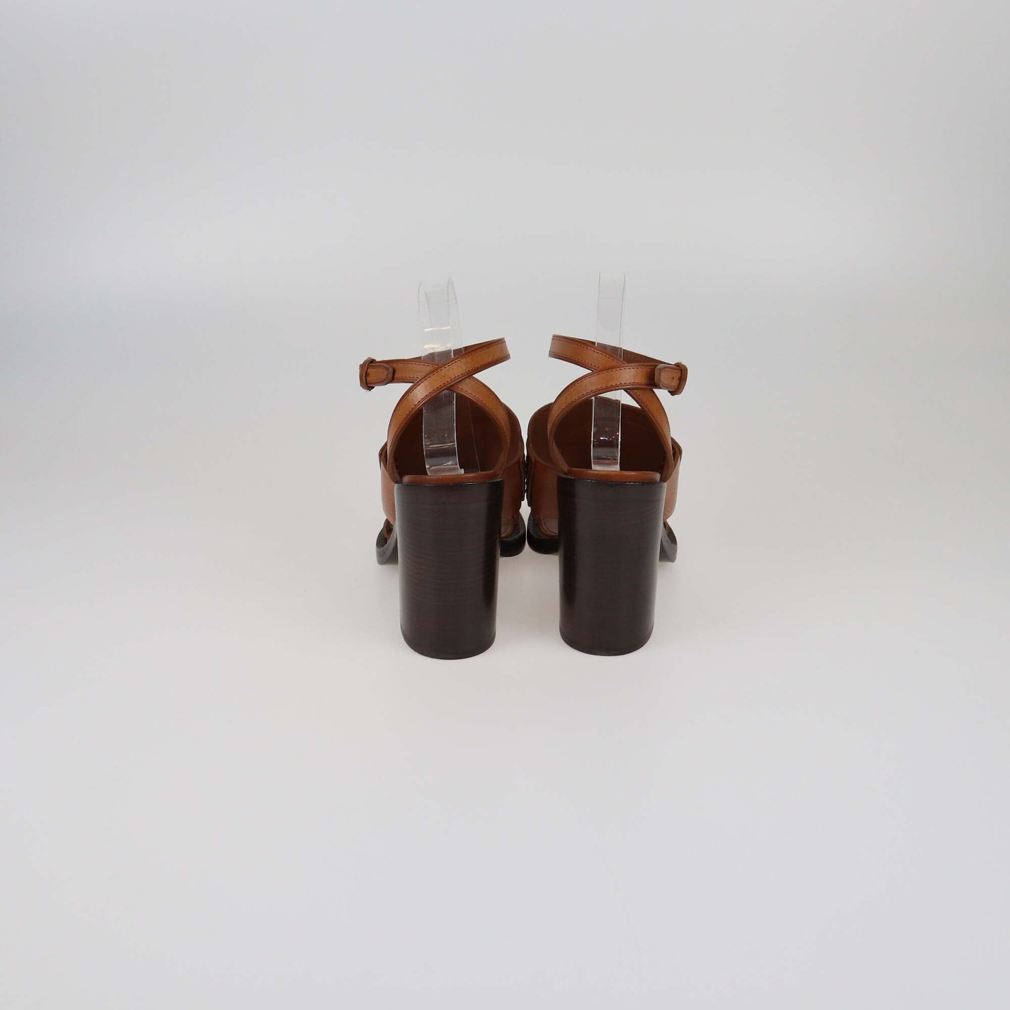 Burberry Amber Brown English Icons Bethany Sandals Womens Burberry