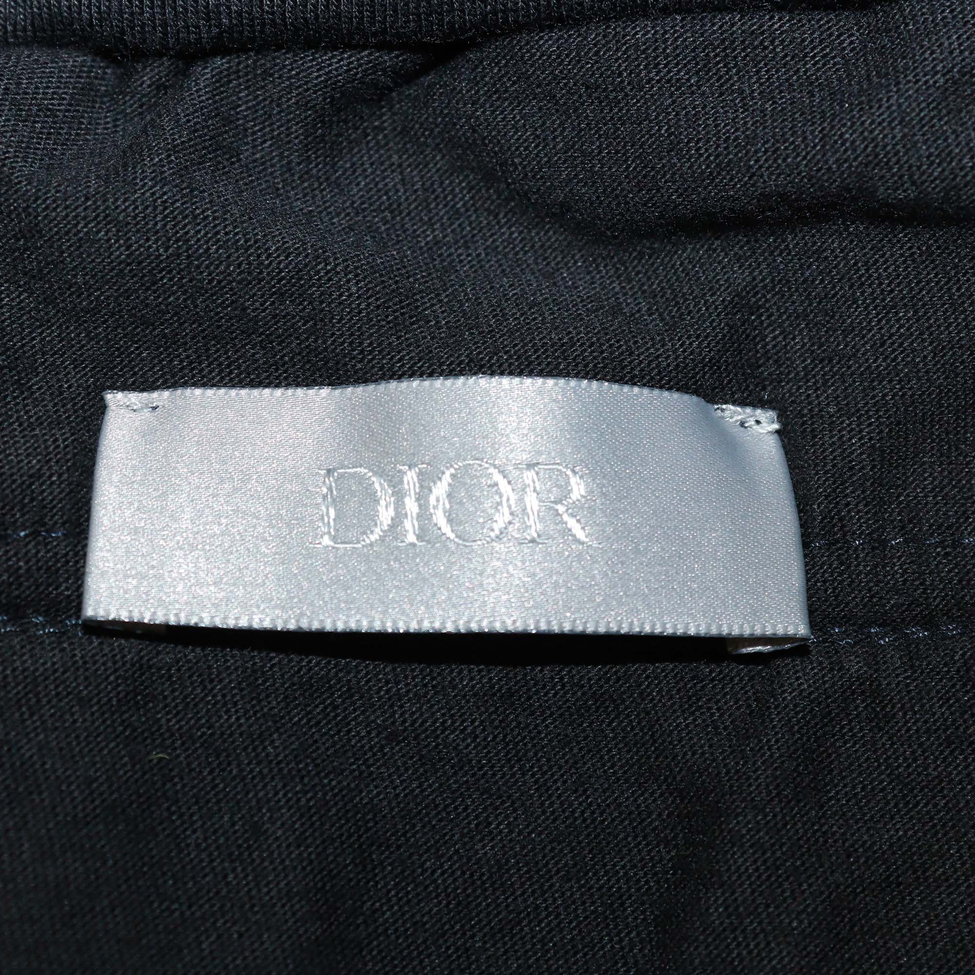 Dior Homme Navy Blue Technical Fabric Zip Pocket Track Pants