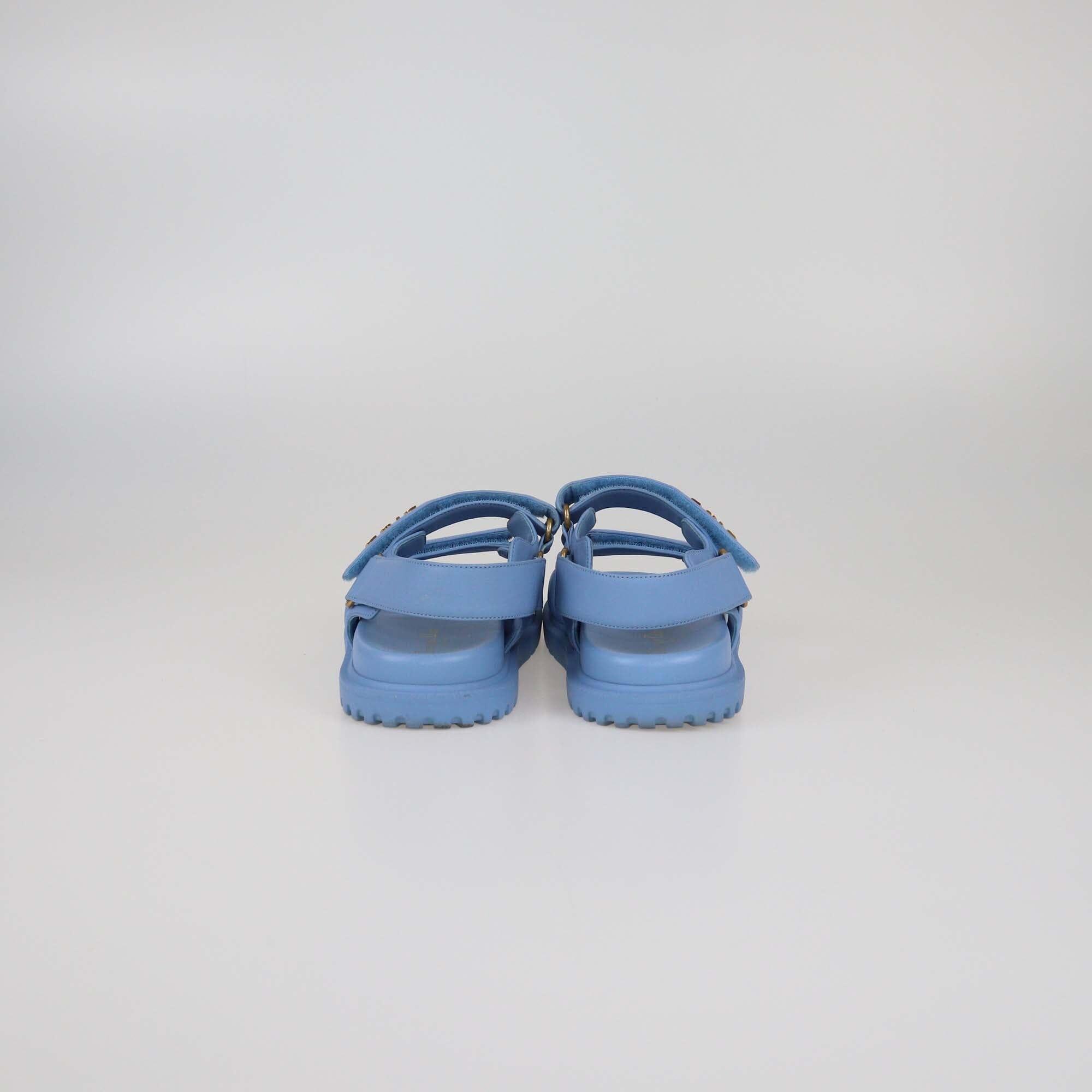 Christian Dior Light Blue Dioract Flat Sandals Womens Christian Dior