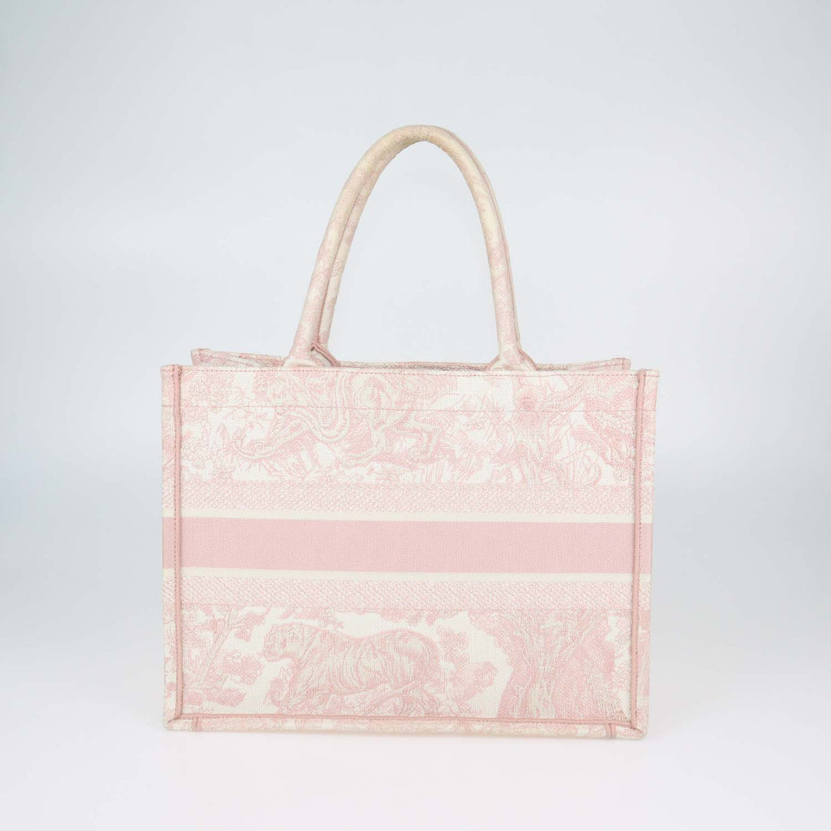 Christian Dior Pink Toile de Jouy Embroidery Medium Book Tote