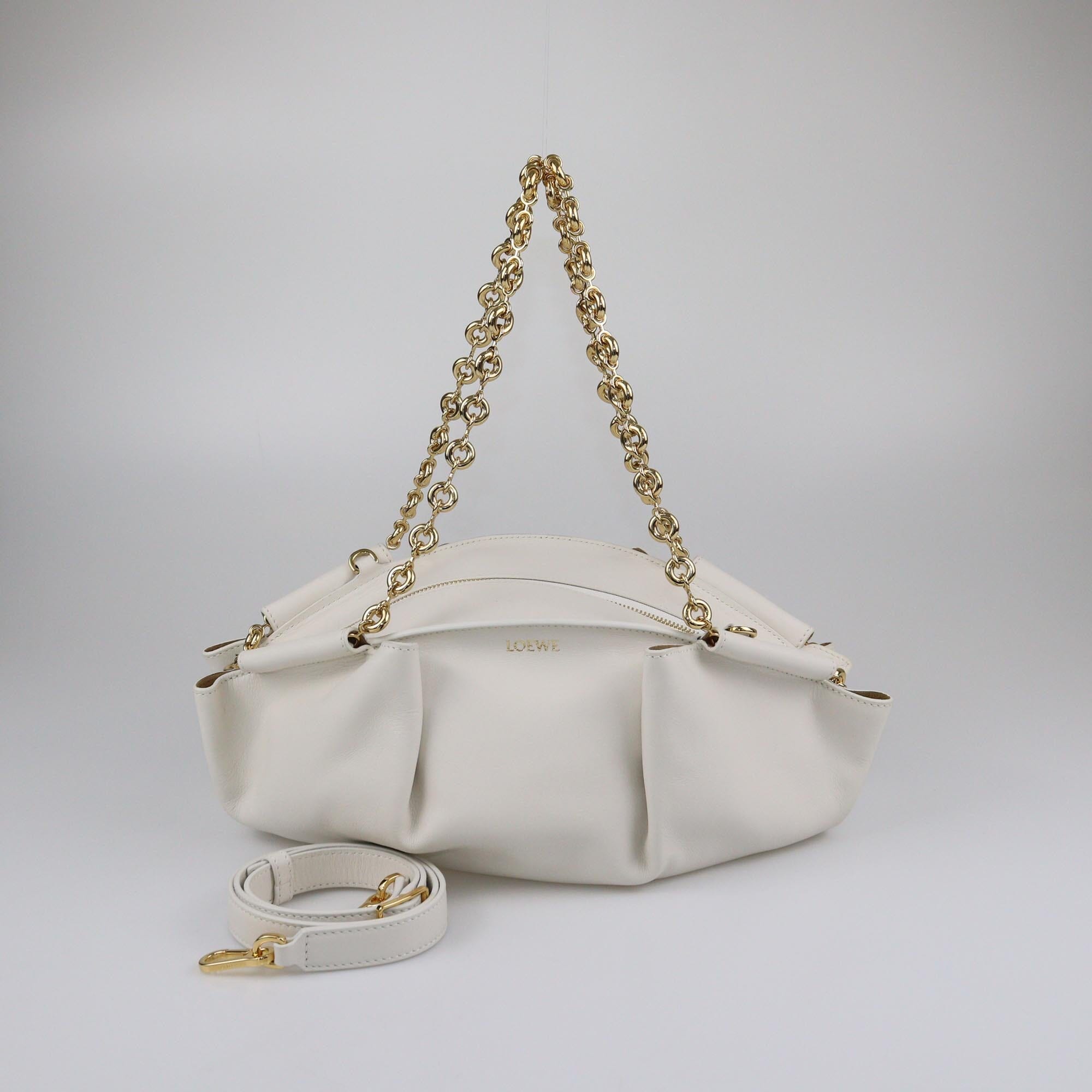 Loewe White Paseo Chain Shoulder Bag Womens Loewe