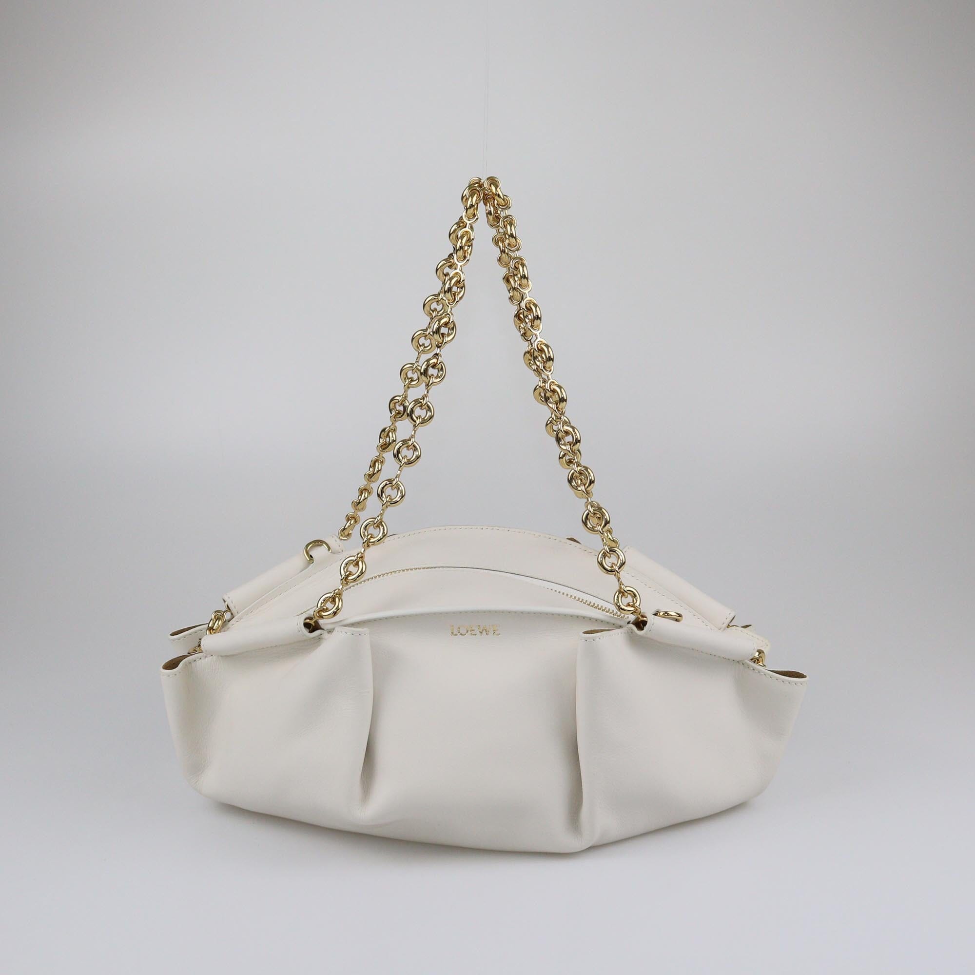 Loewe White Paseo Chain Shoulder Bag Womens Loewe