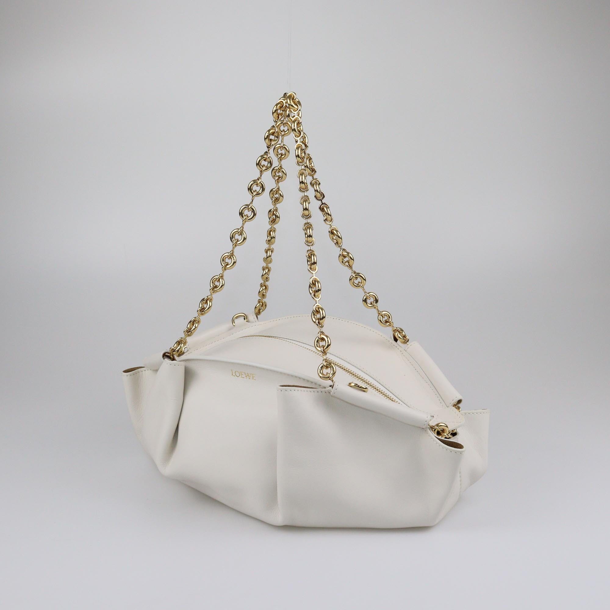 Loewe White Paseo Chain Shoulder Bag Womens Loewe