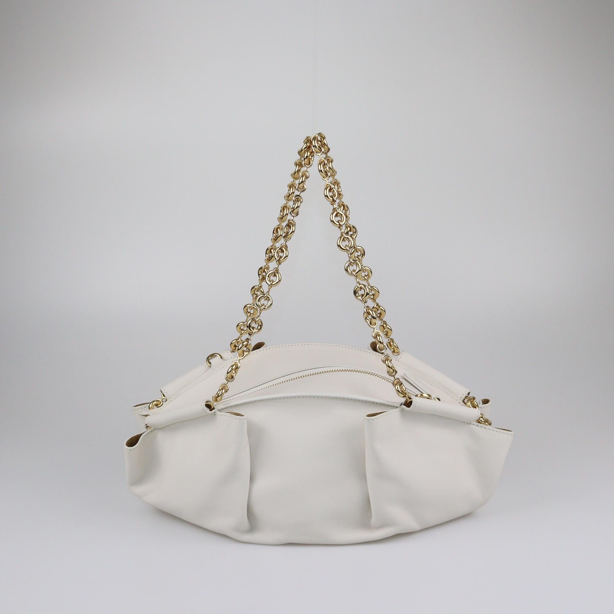 Loewe White Paseo Chain Shoulder Bag Womens Loewe