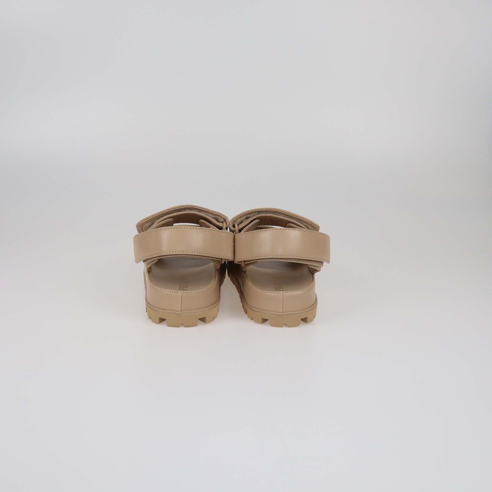 Prada Beige Quilted Flat Sandals Womens Prada