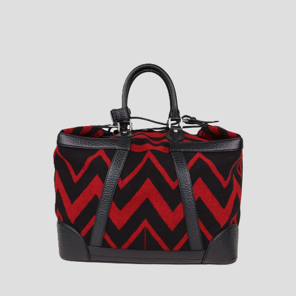 Louis Vuitton Black, Red Leather and Wool Grimaud Vail Blanket Bag