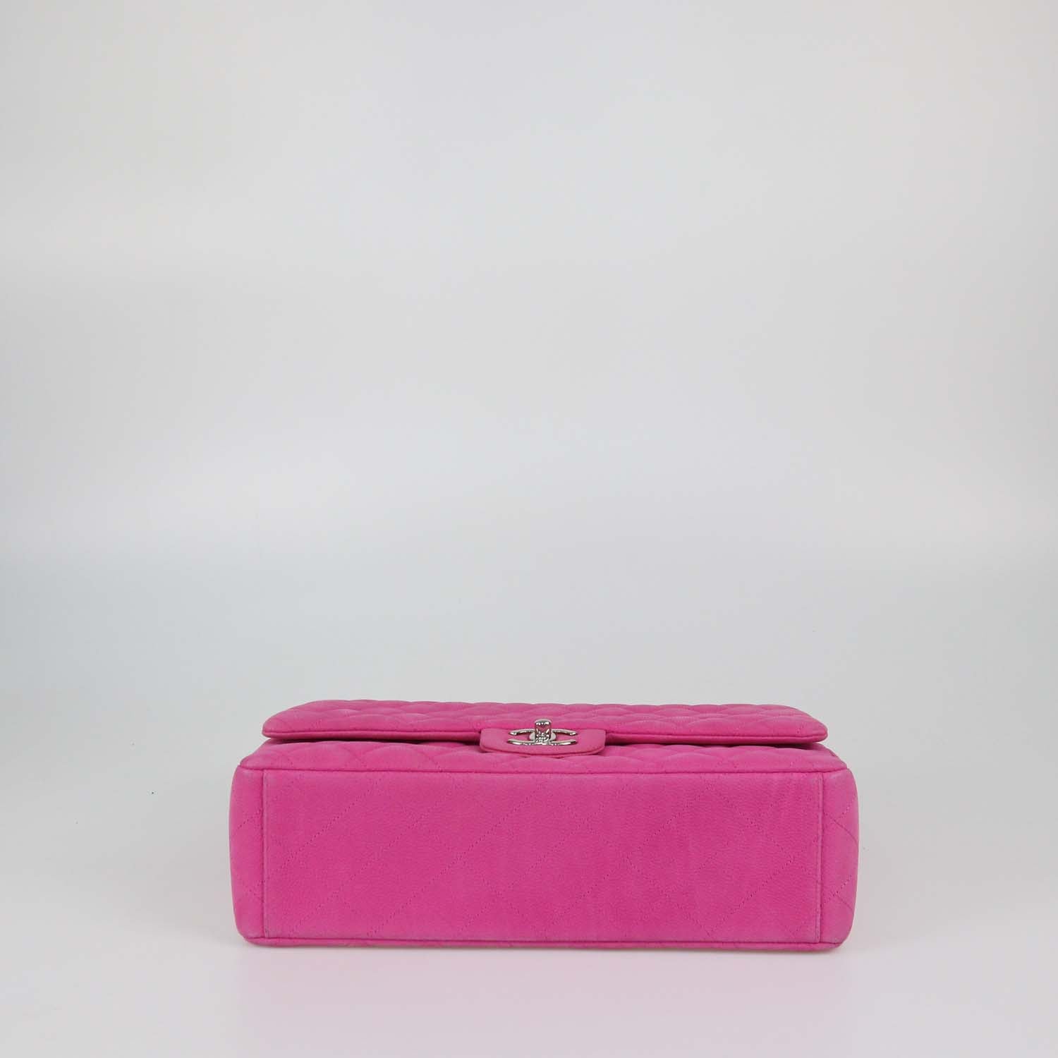 Chanel Pink Quilted Caviar Nubuck Maxi Classic Double Flap Bag