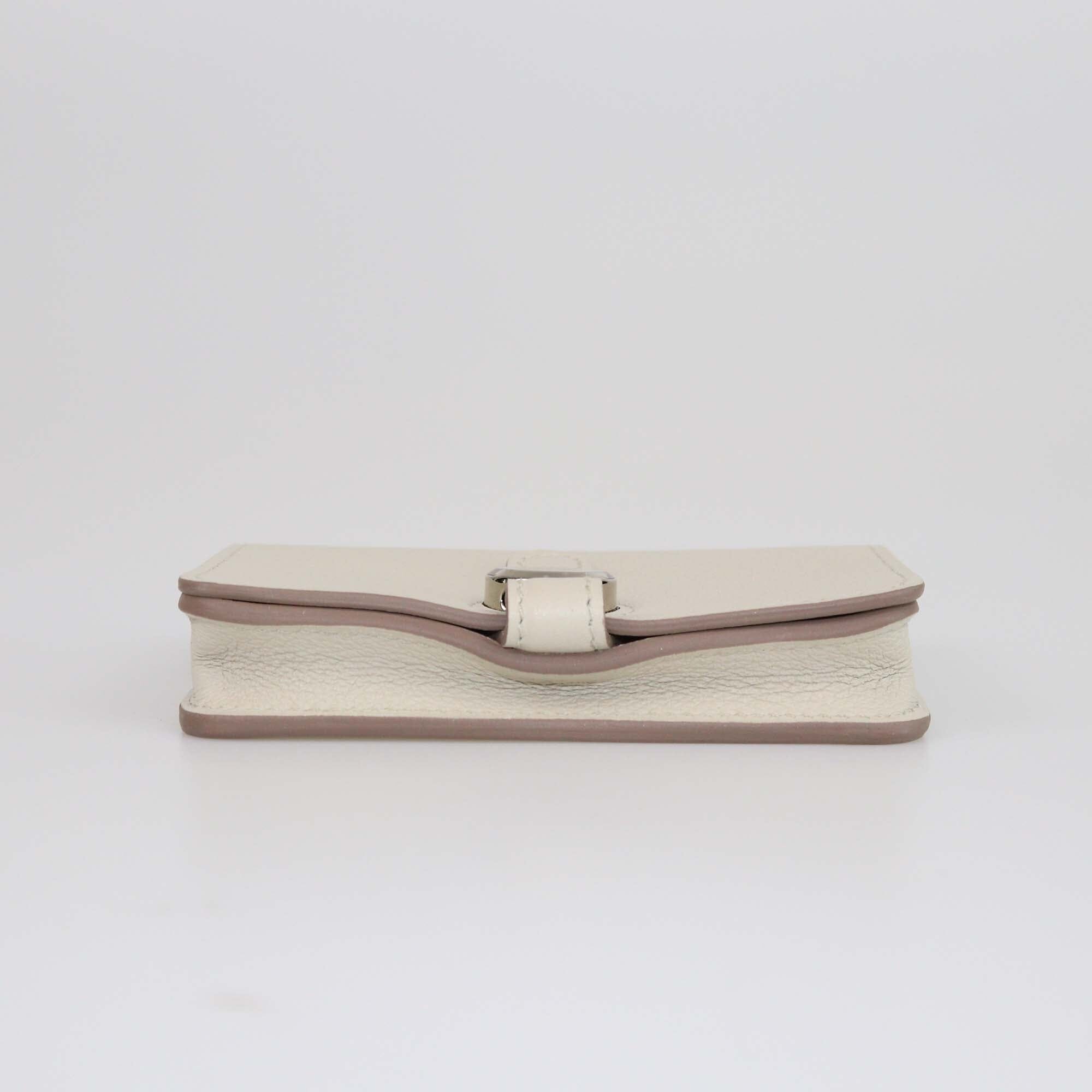 Hermes Pearl Grey Dogon Card Holder Womens Hermes