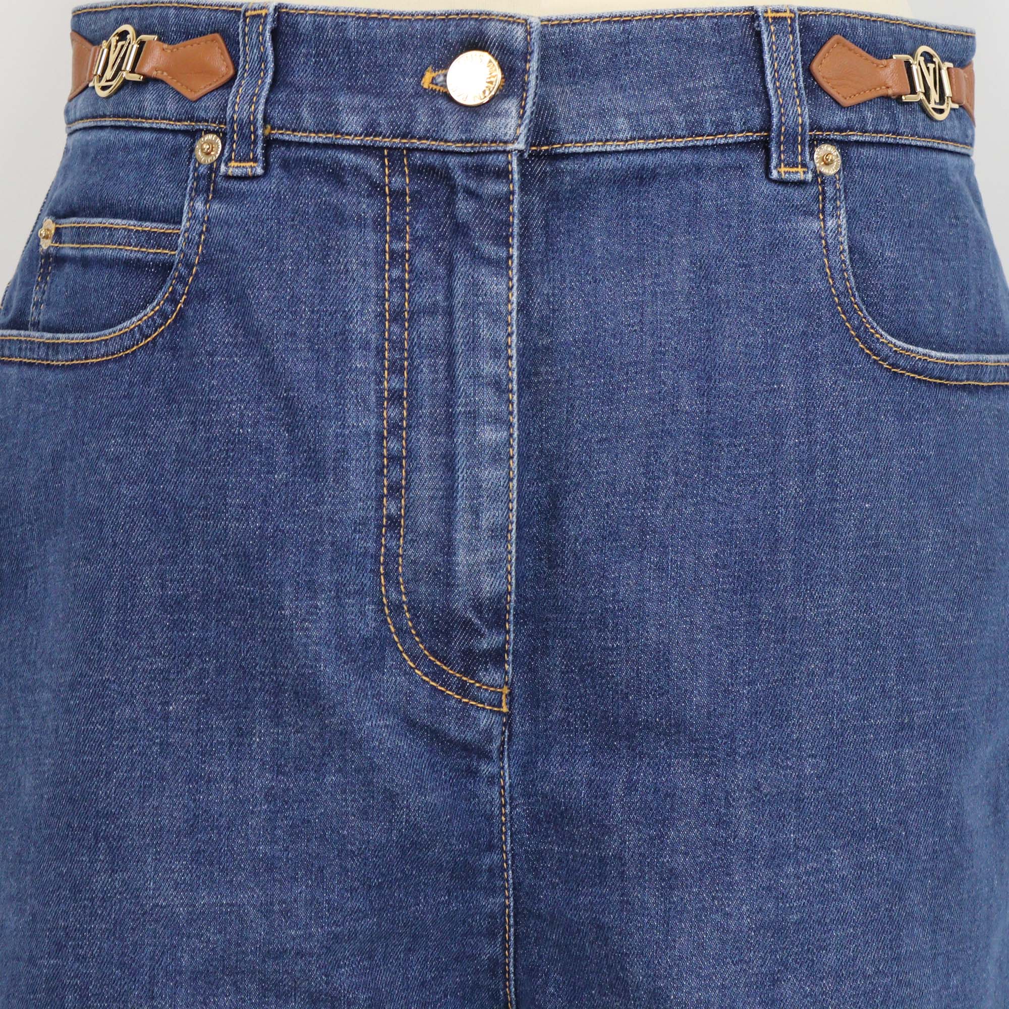 Louis Vuitton Blue Denim Mini Shorts