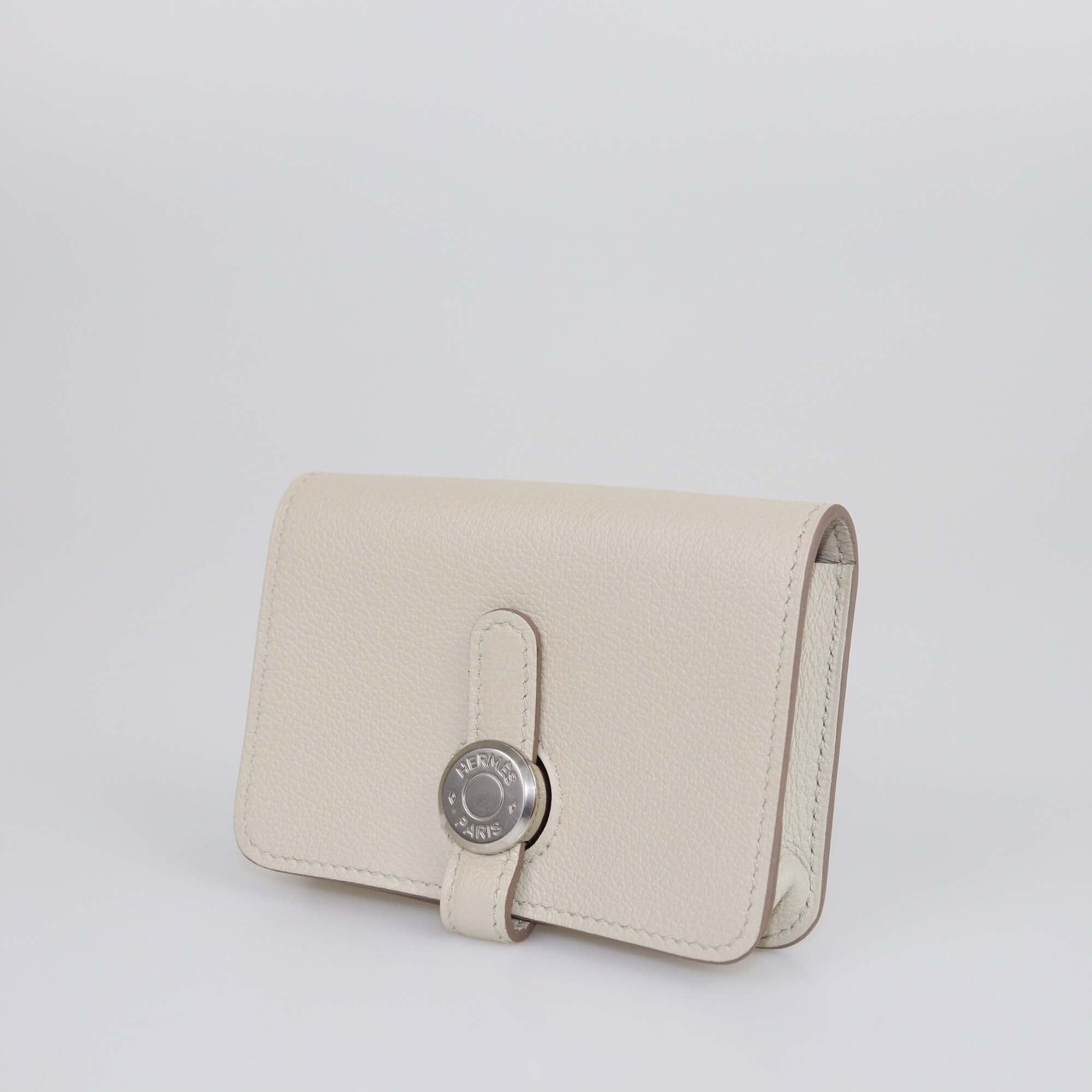 Hermes Pearl Grey Dogon Card Holder Womens Hermes
