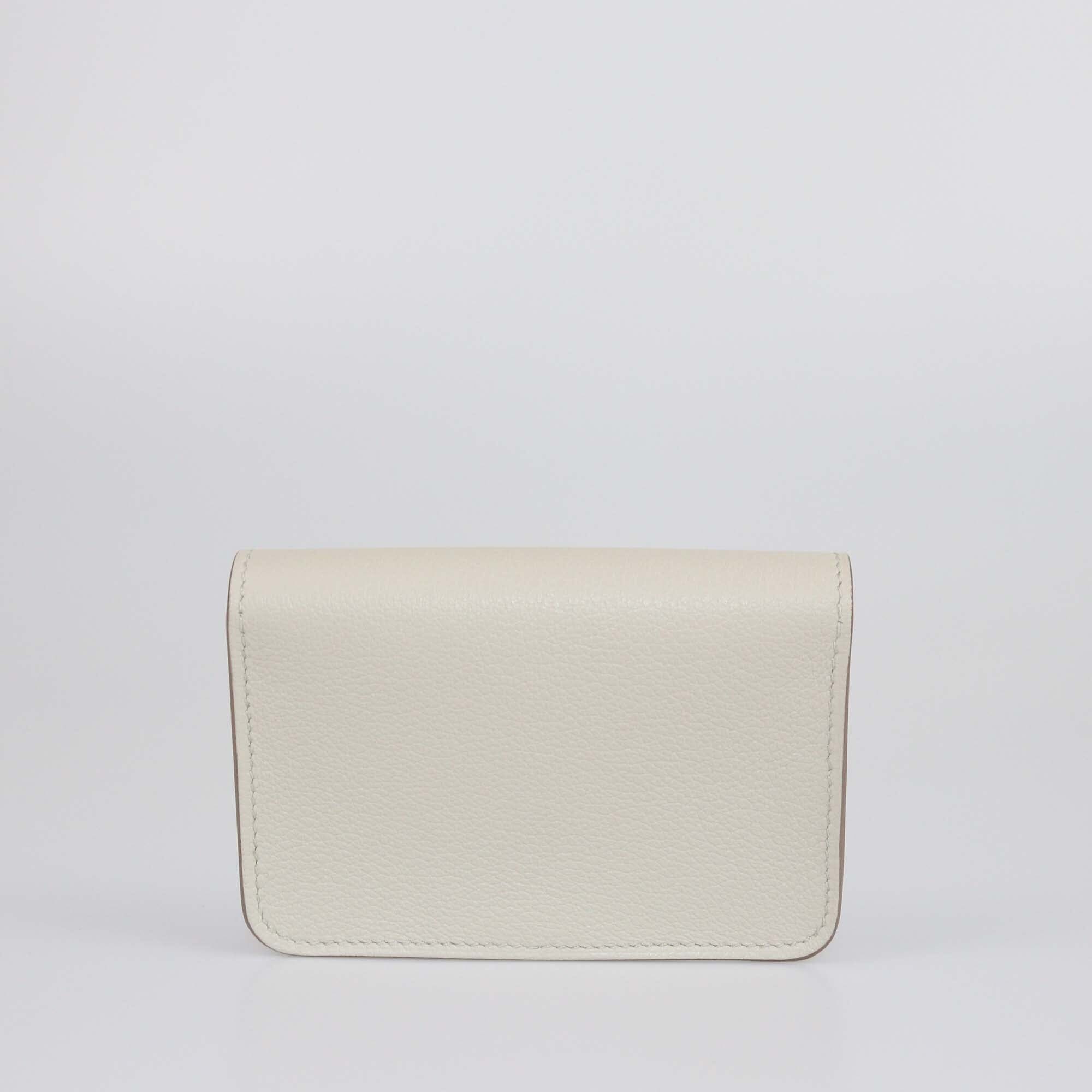 Hermes Pearl Grey Dogon Card Holder Womens Hermes