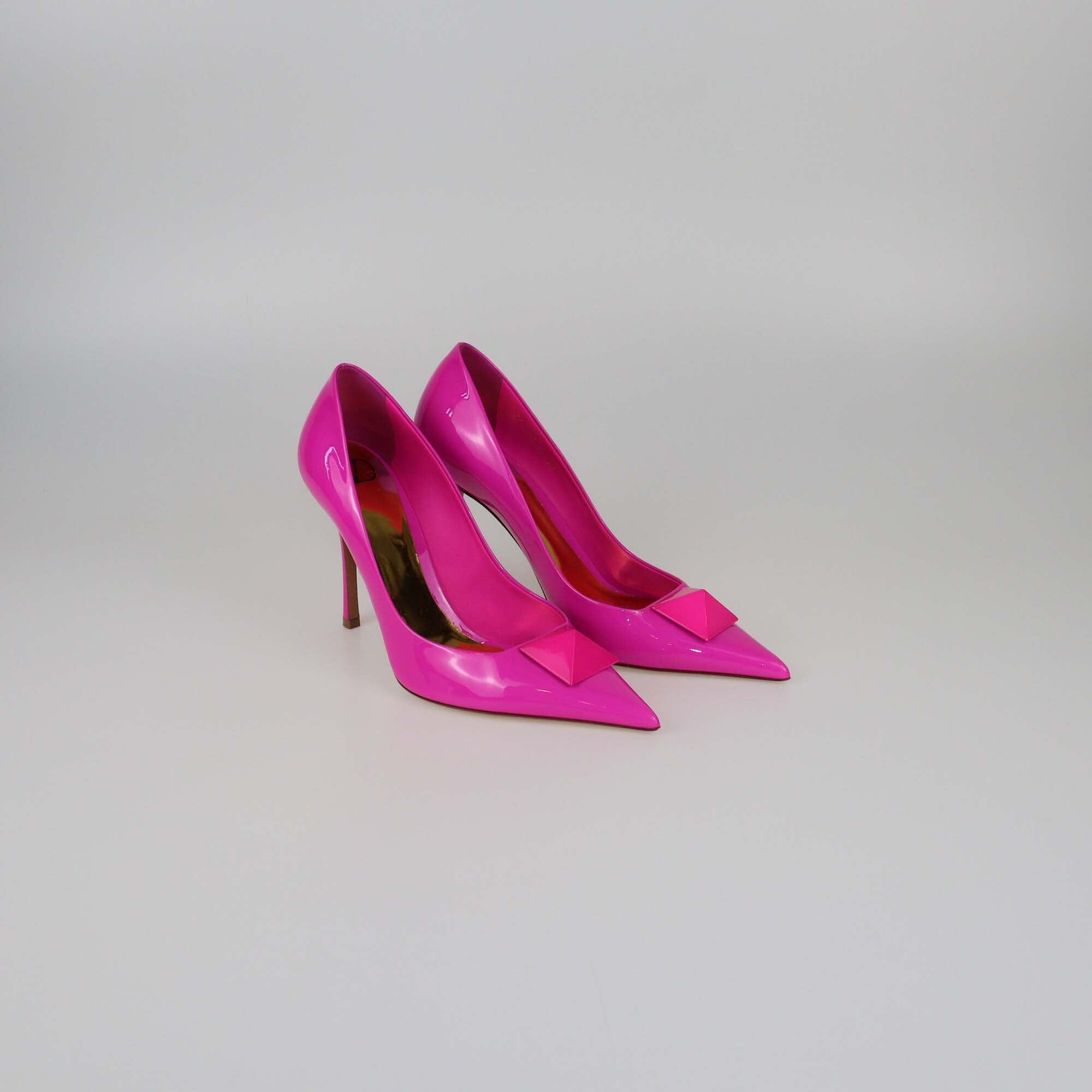 Valentino Pink Patent One Stud Pumps Womens Valentino