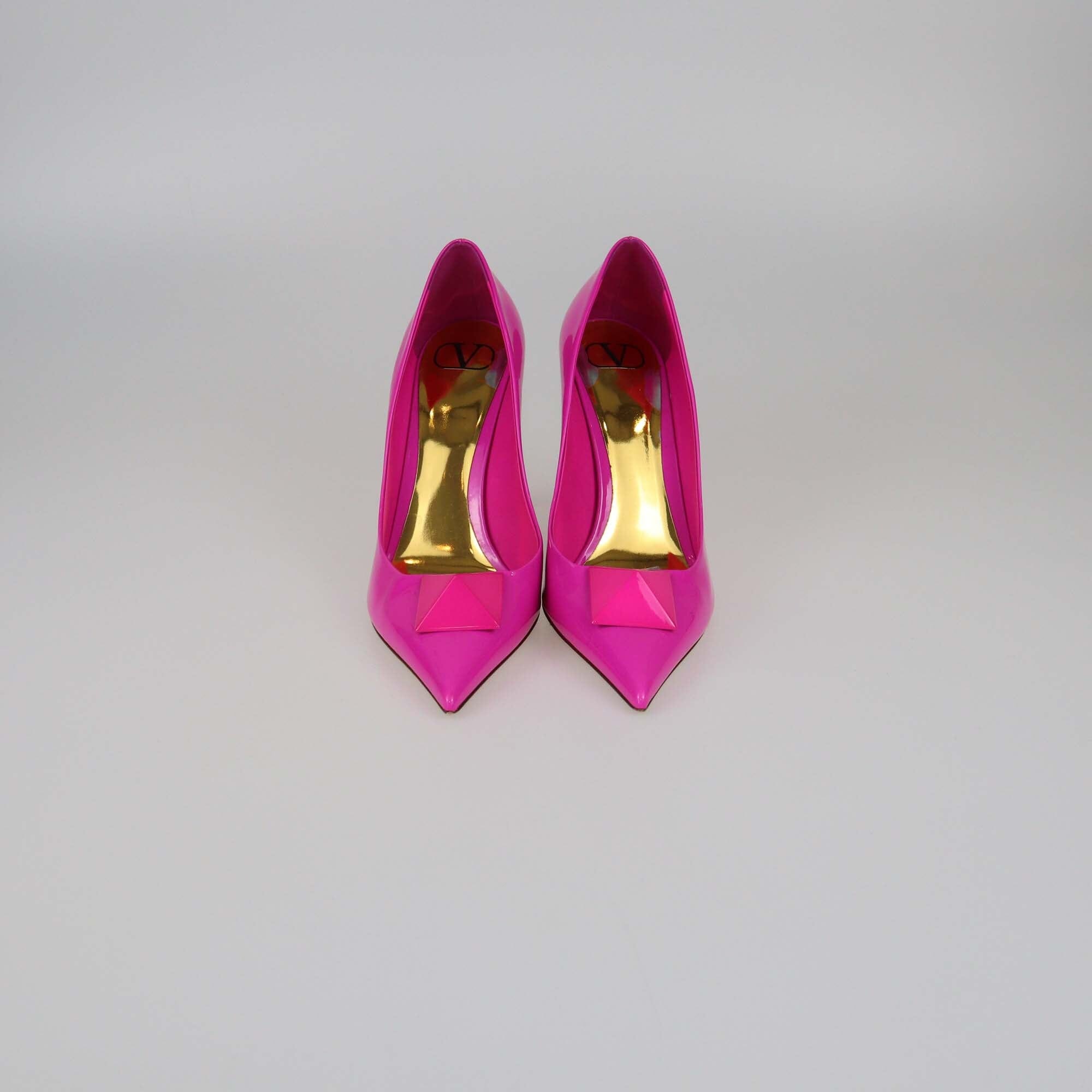 Valentino Pink Patent One Stud Pumps Womens Valentino