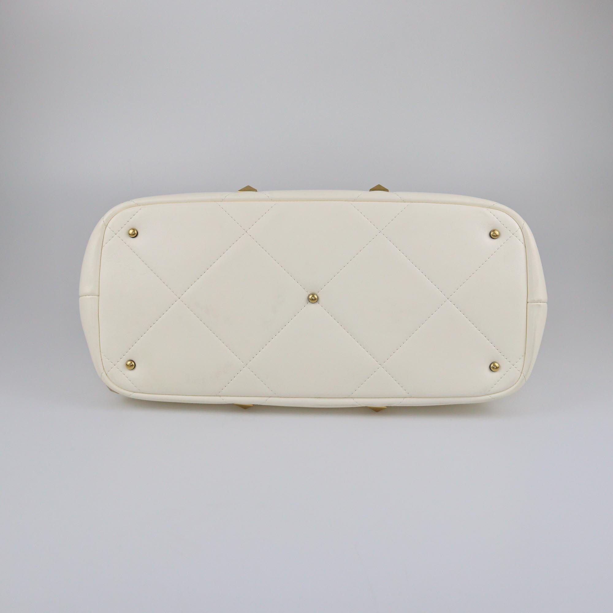 Valentino Ivory Quilted Large Roman Stud The Handle Bag Womens Valentino