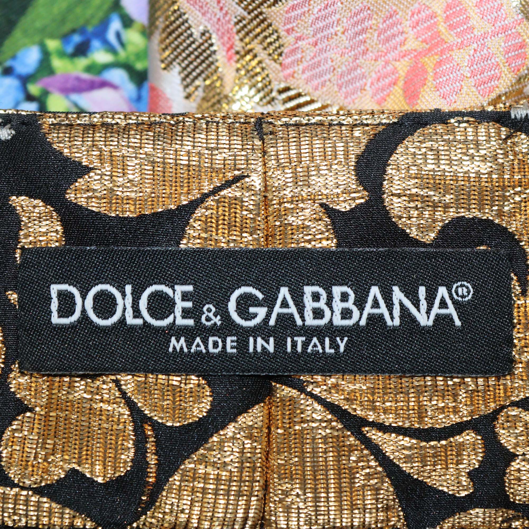 Dolce & Gabbana Multicolor Fabric Blend Brocade Patchwork High Waist Shorts