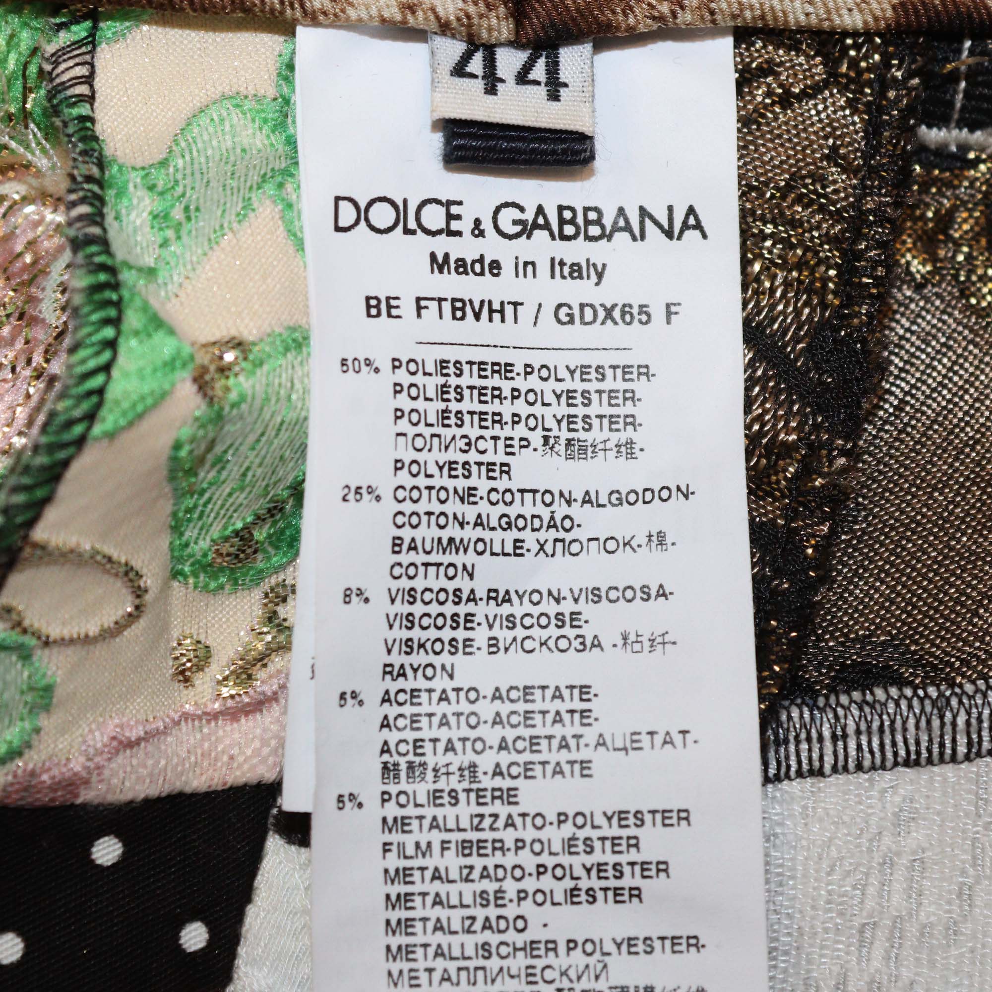 Dolce & Gabbana Multicolor Fabric Blend Brocade Patchwork High Waist Shorts