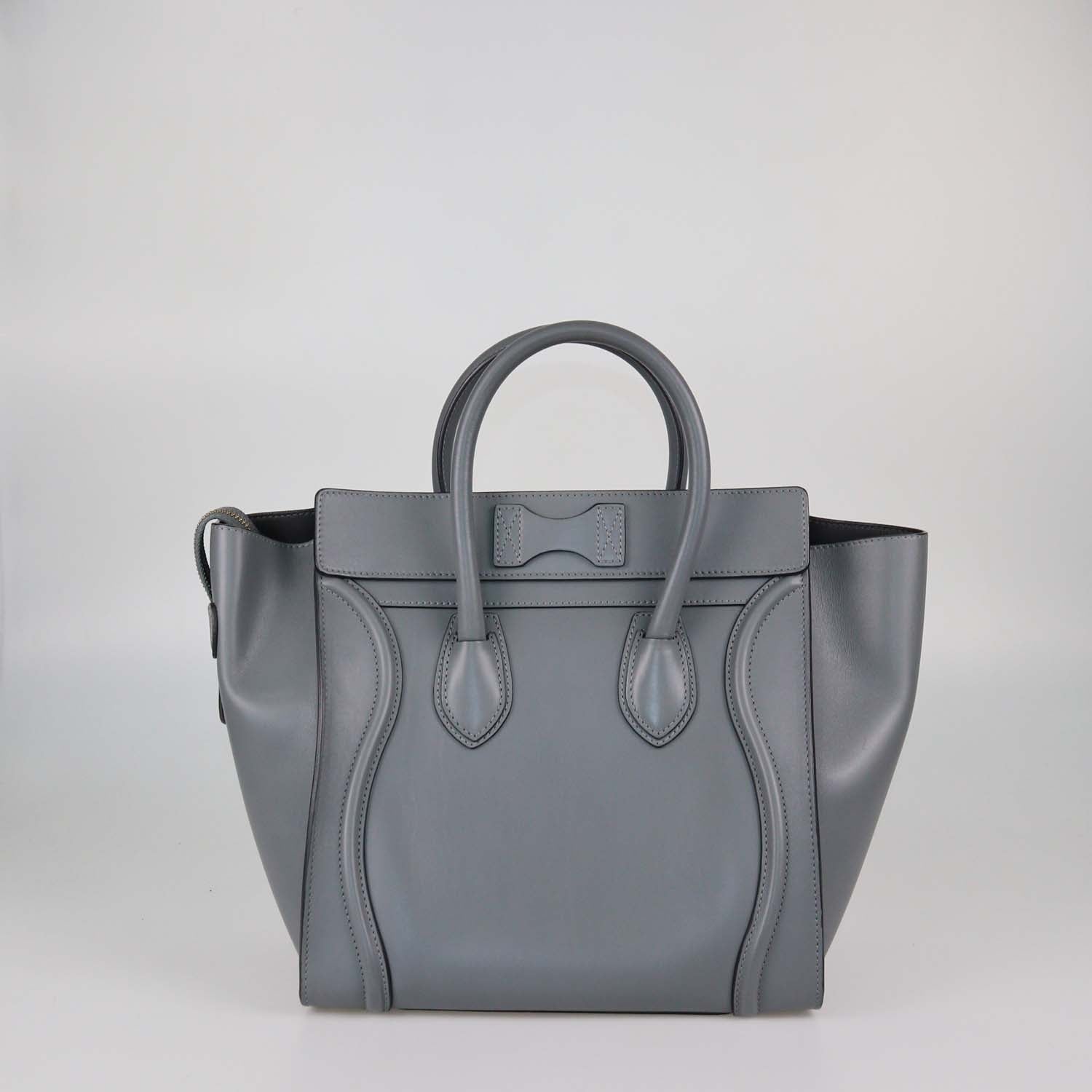 Celine Grey Leather Mini Luggage Tote