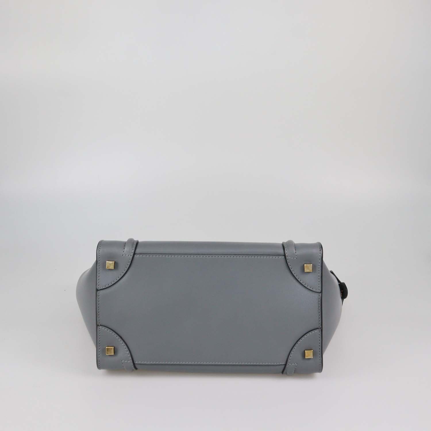 Celine Grey Leather Mini Luggage Tote