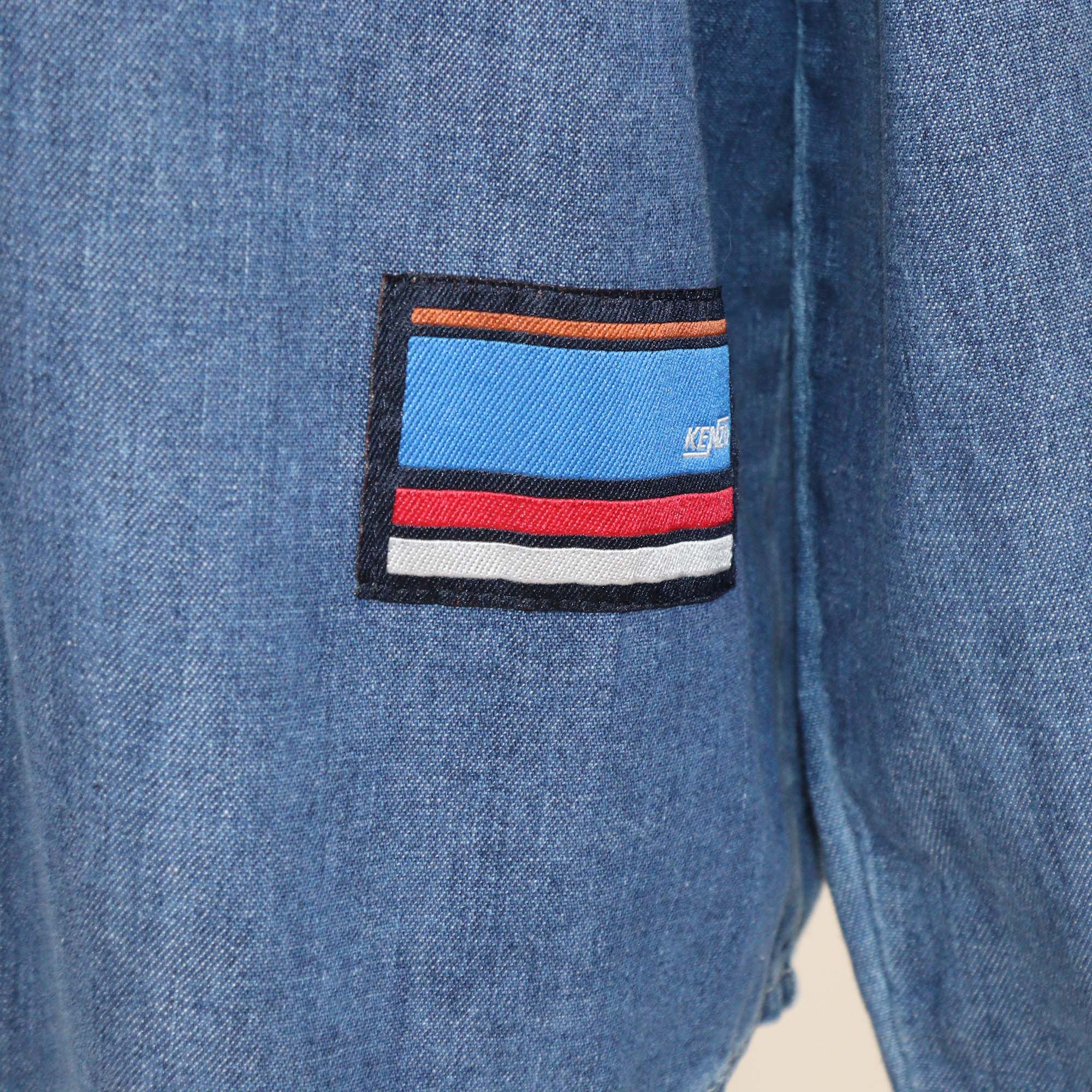 Kenzo Blue Denim XL Long Sleeve Casual Shirt