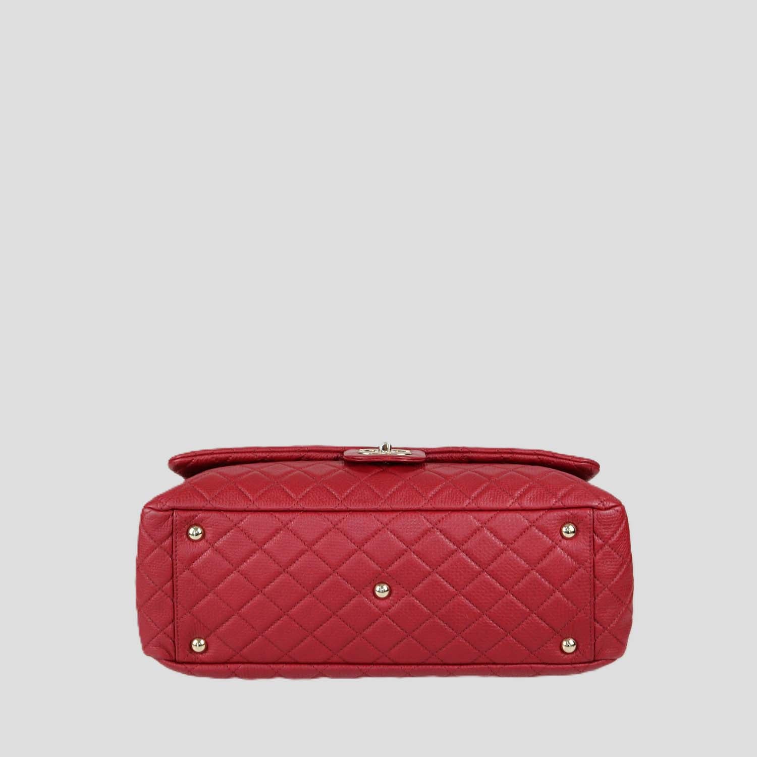 Chanel Red Quilted Textured Leather Large XXL Classic Flap Bag