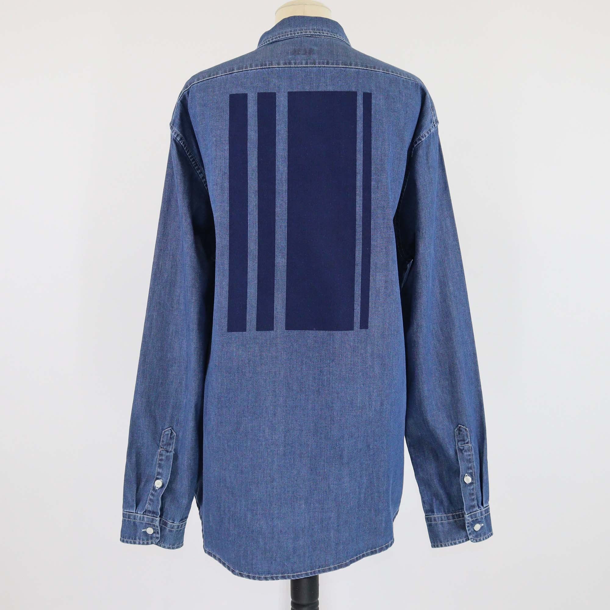 Kenzo Blue Denim XL Long Sleeve Casual Shirt