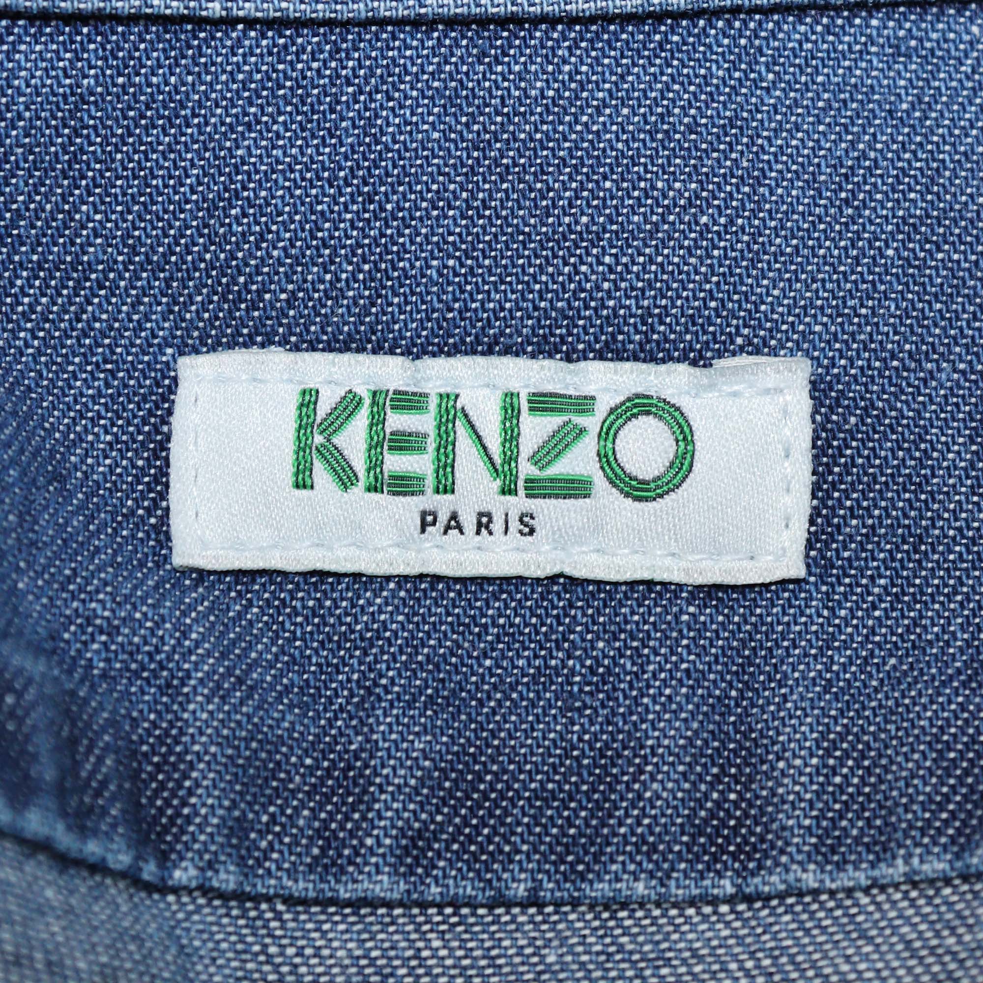 Kenzo Blue Denim XL Long Sleeve Casual Shirt