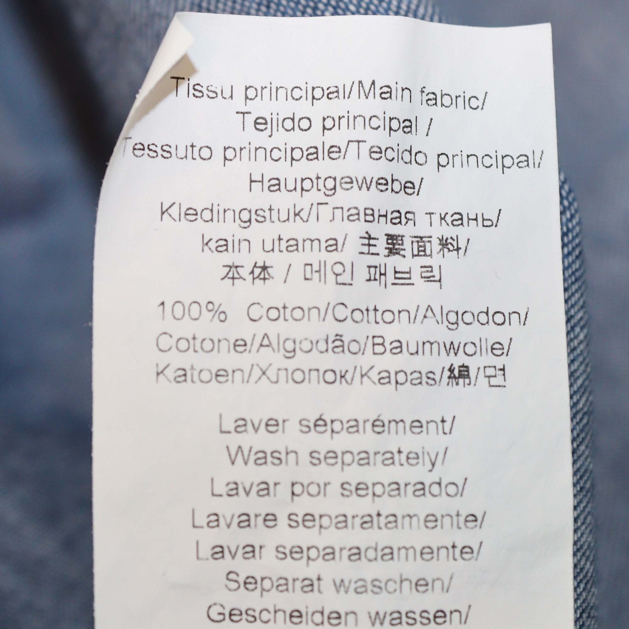 Kenzo Blue Denim XL Long Sleeve Casual Shirt