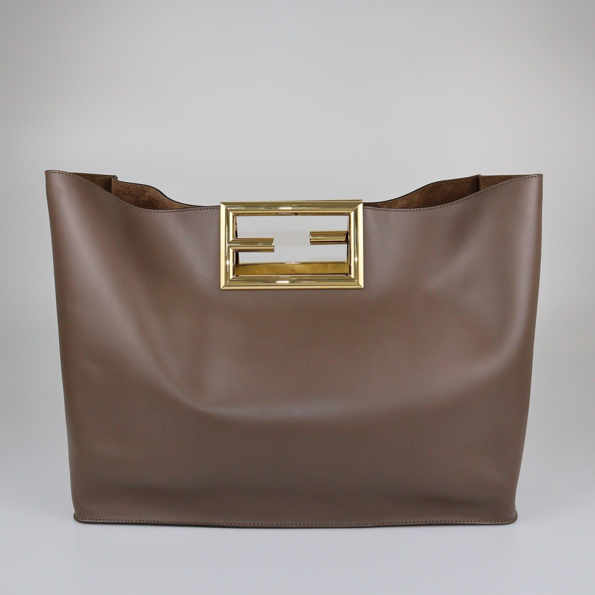 Fendi Dark Beige Large Way Tote Womens Fendi