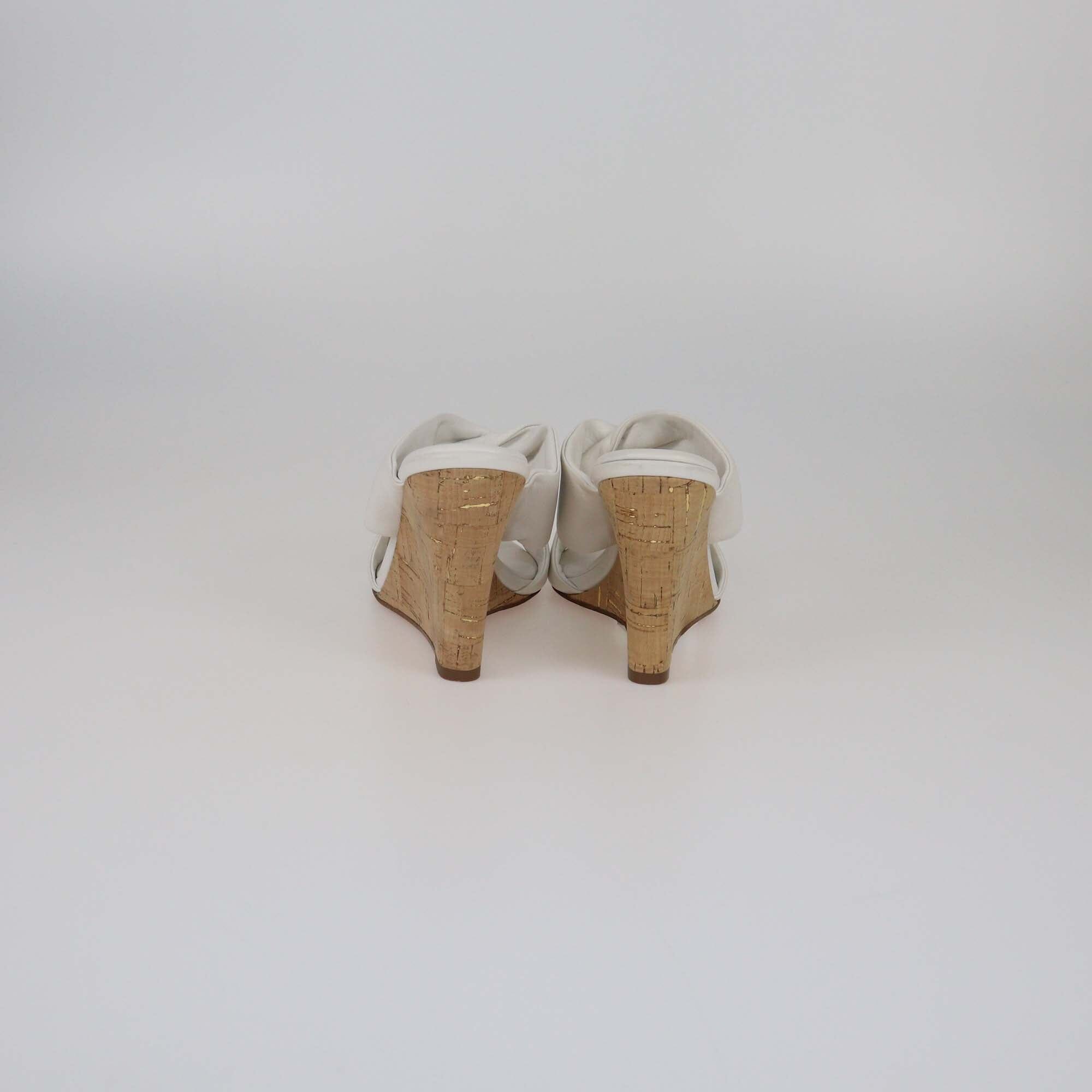 Aquazzura White Twist Wedge Sandals Womens Aquazzura