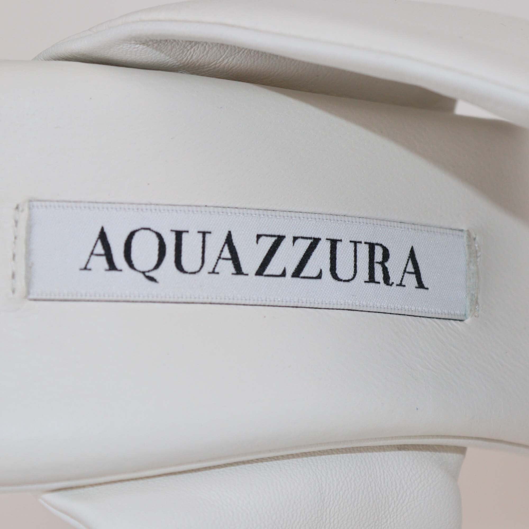 Aquazzura White Twist Wedge Sandals Womens Aquazzura