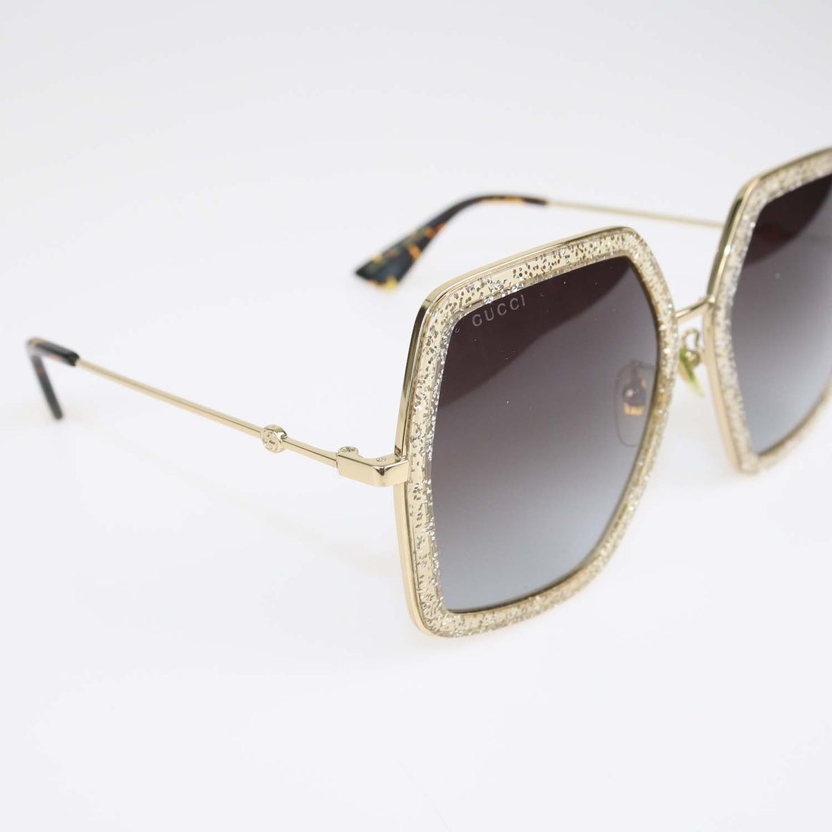Gucci Gold,Black Gradient Oversized Sunglasses