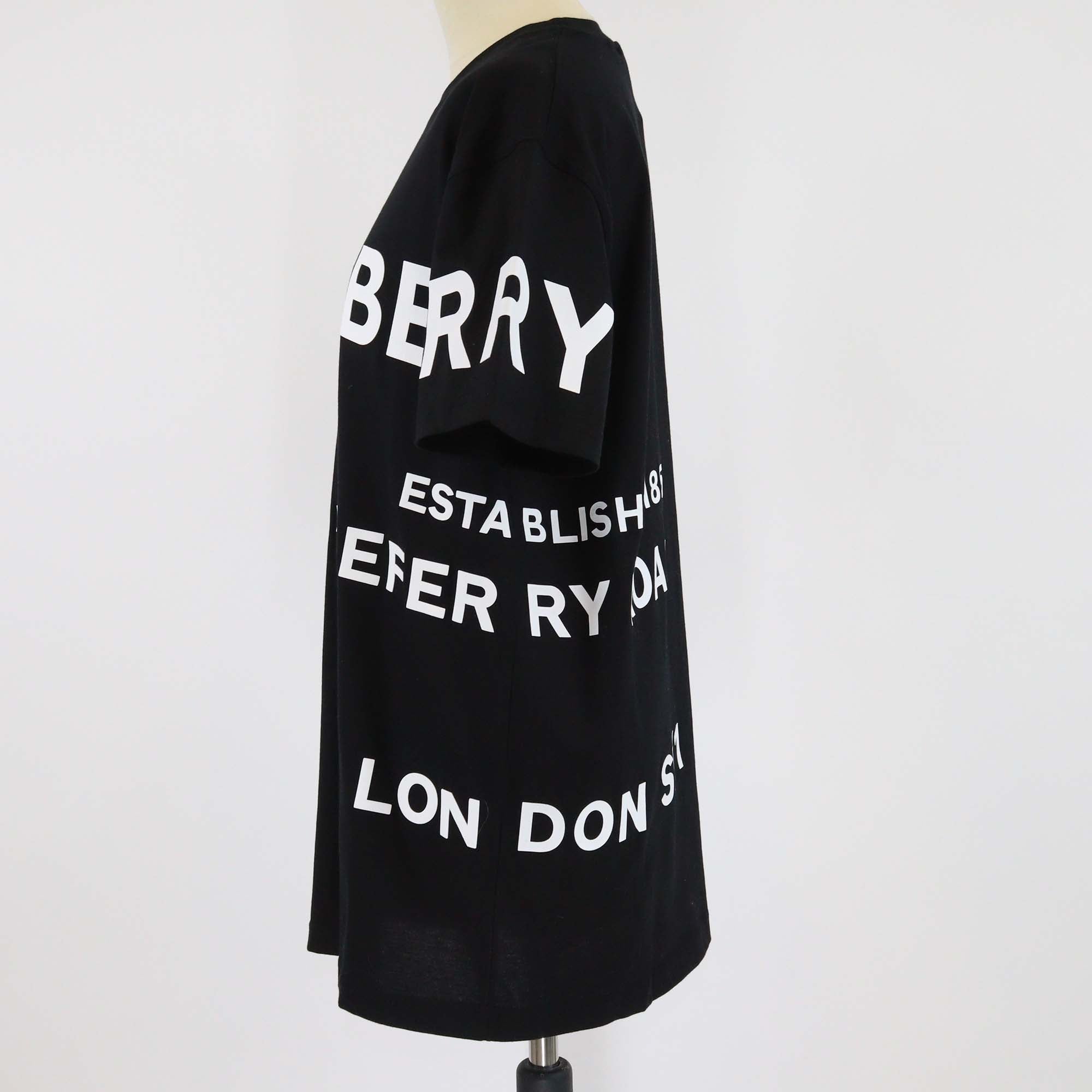 Burberry Black/White Cotton Horseferry Print XL T-Shirt