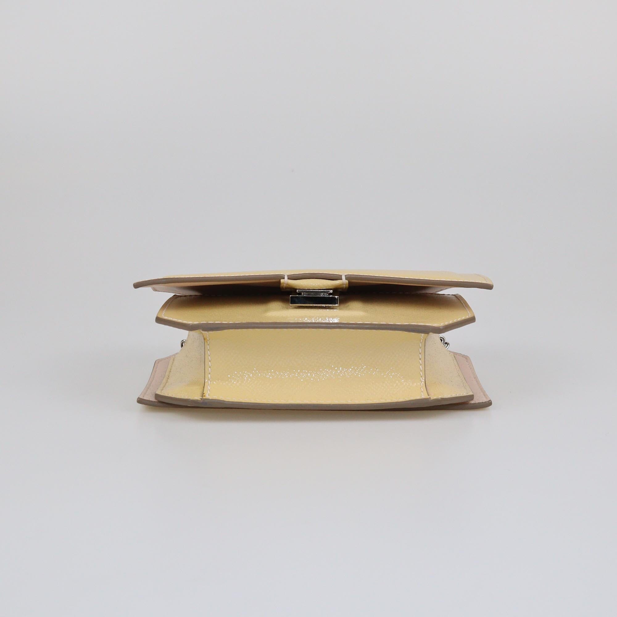 Givenchy Cream Patent Bow Cut Chain Wallet Womens Givenchy