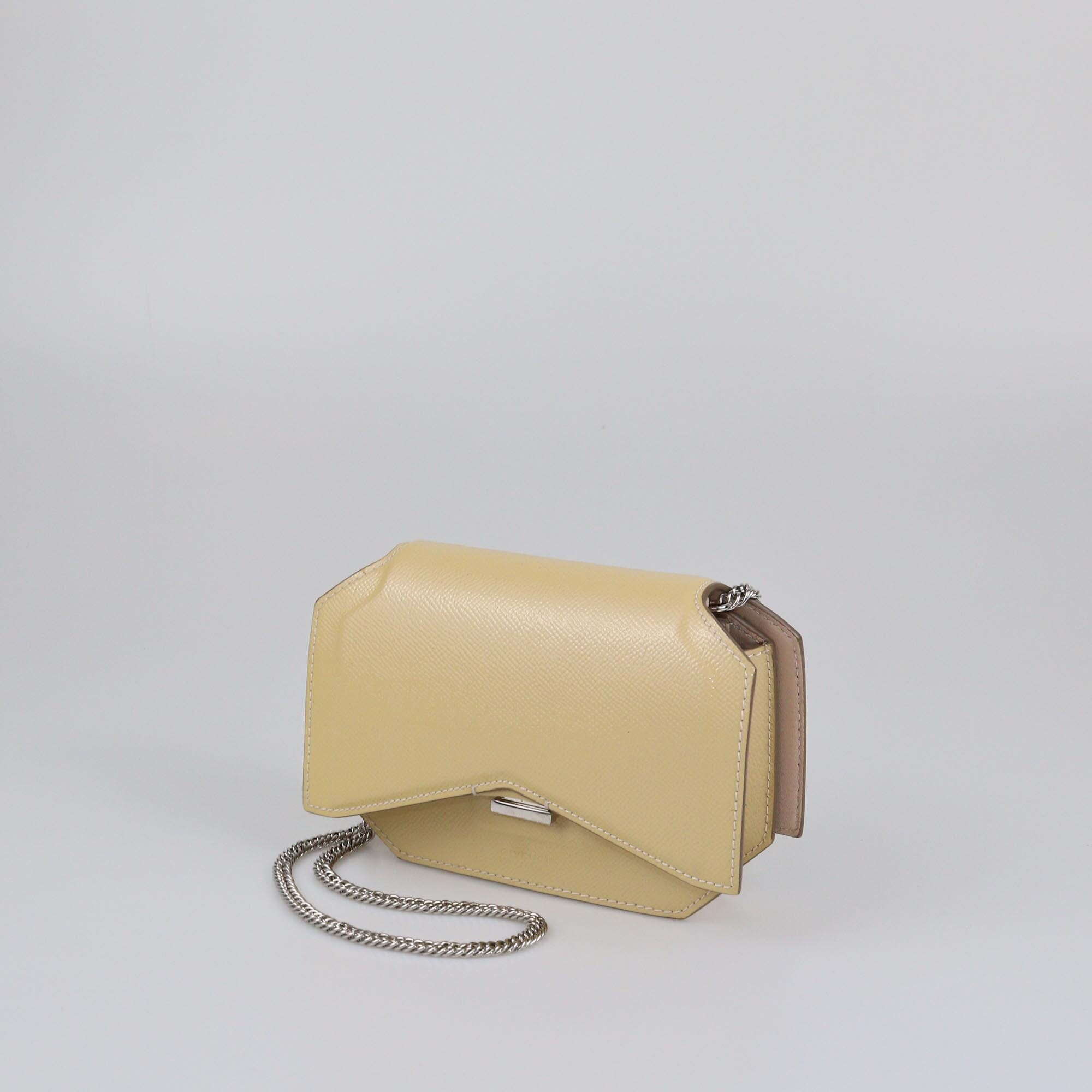 Givenchy Cream Patent Bow Cut Chain Wallet Womens Givenchy