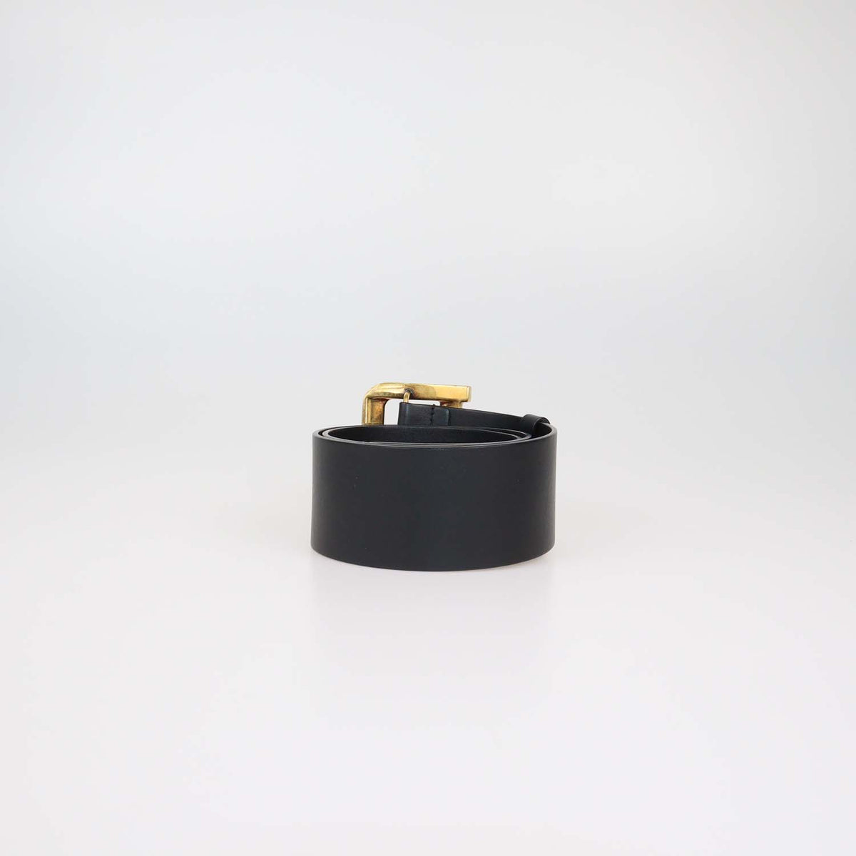 Christian Dior Black Leather DiorQuake Buckle Belt