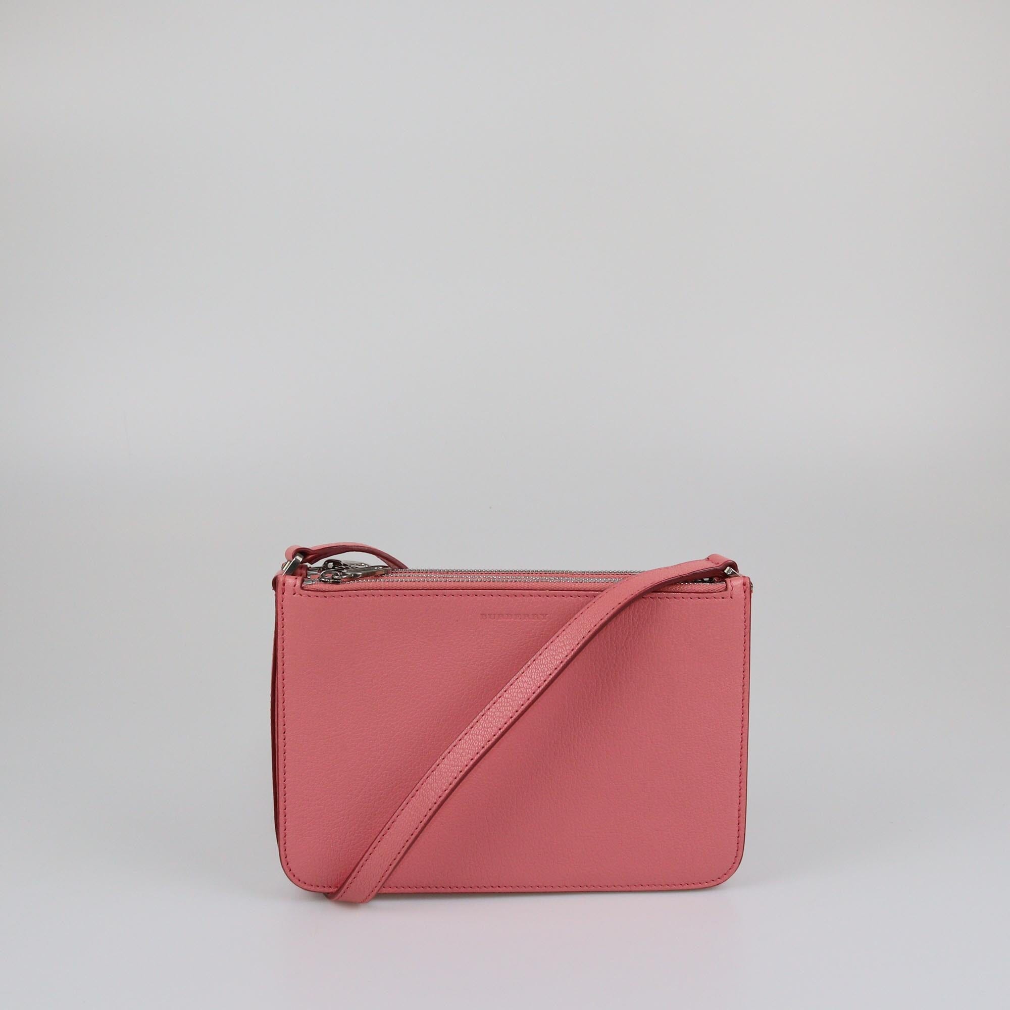 Burberry Dark Pink Triple Zip Penhurst Crossbody Bag Womens Burberry