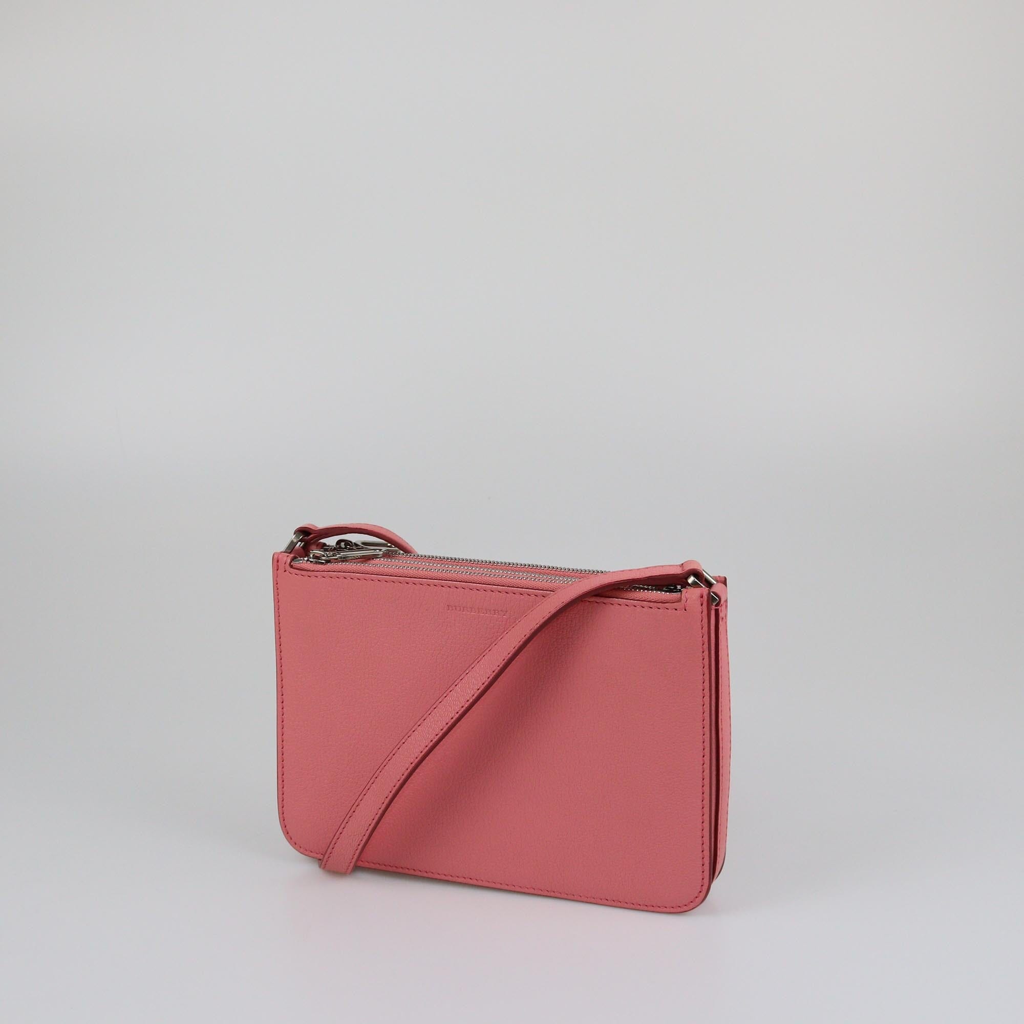 Burberry Dark Pink Triple Zip Penhurst Crossbody Bag Womens Burberry