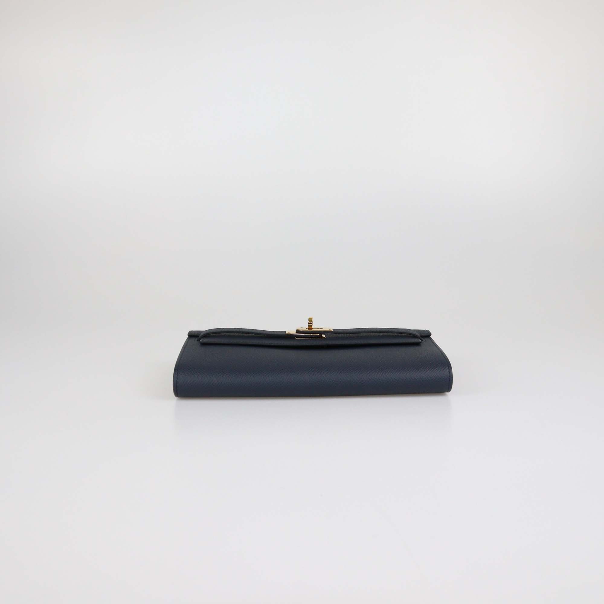 Hermes Indigo Epsom Leather Kelly Classique To Go Wallet