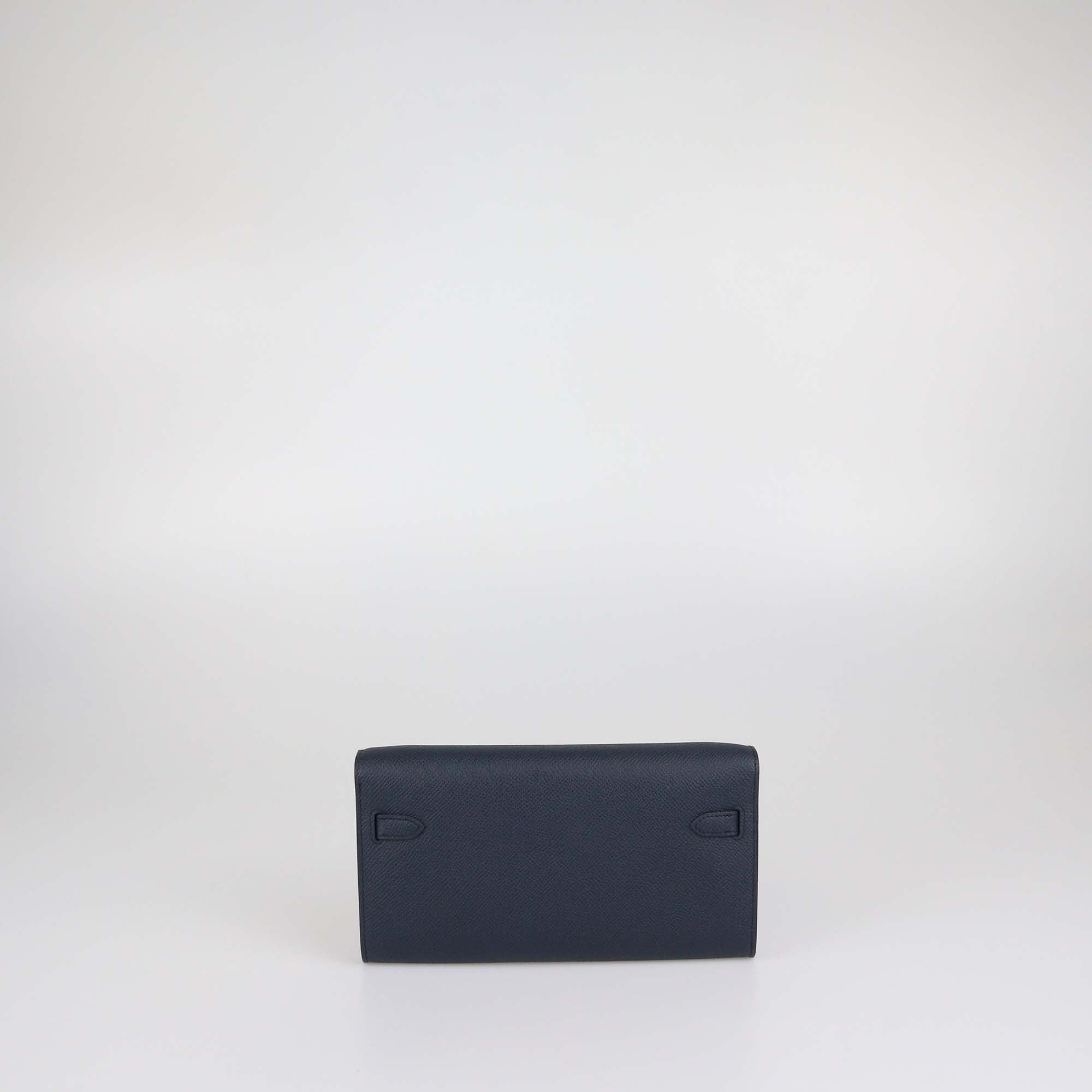 Hermes Indigo Epsom Leather Kelly Classique To Go Wallet