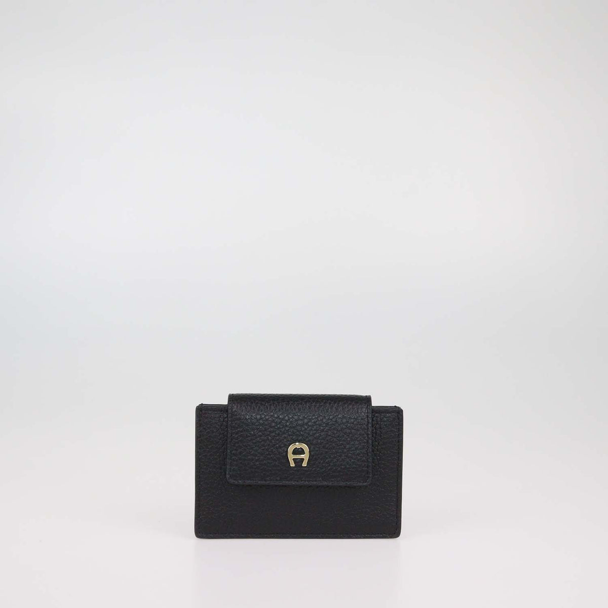 Aigner Black Leather Delia Card Holder